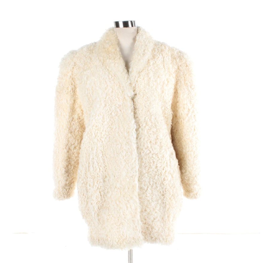 Women's Vintage Curly Lamb Fur Coat