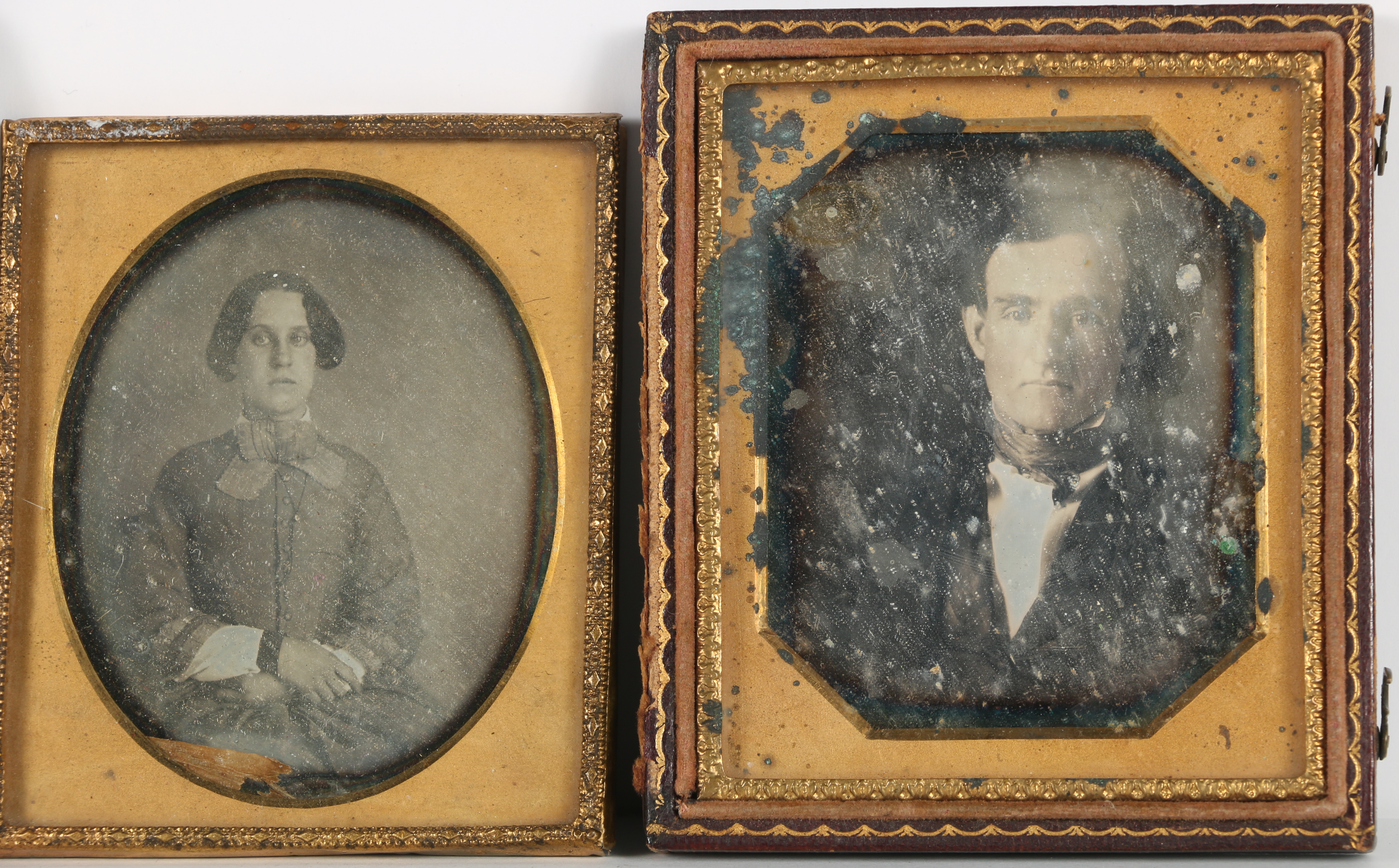 Antique Ambrotype Portraits in Leather Cases