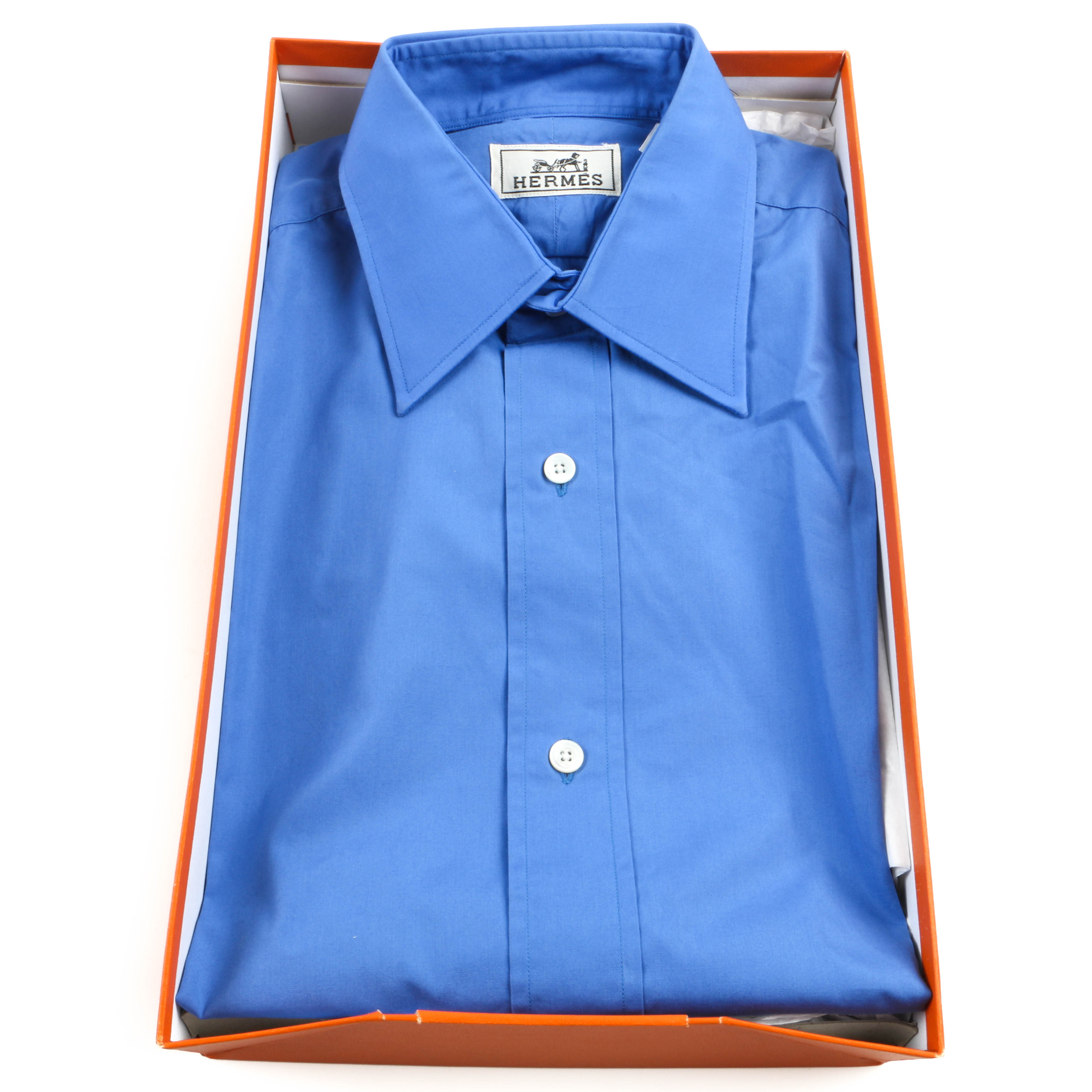 Hermès French Blue Cotton Dress Shirt