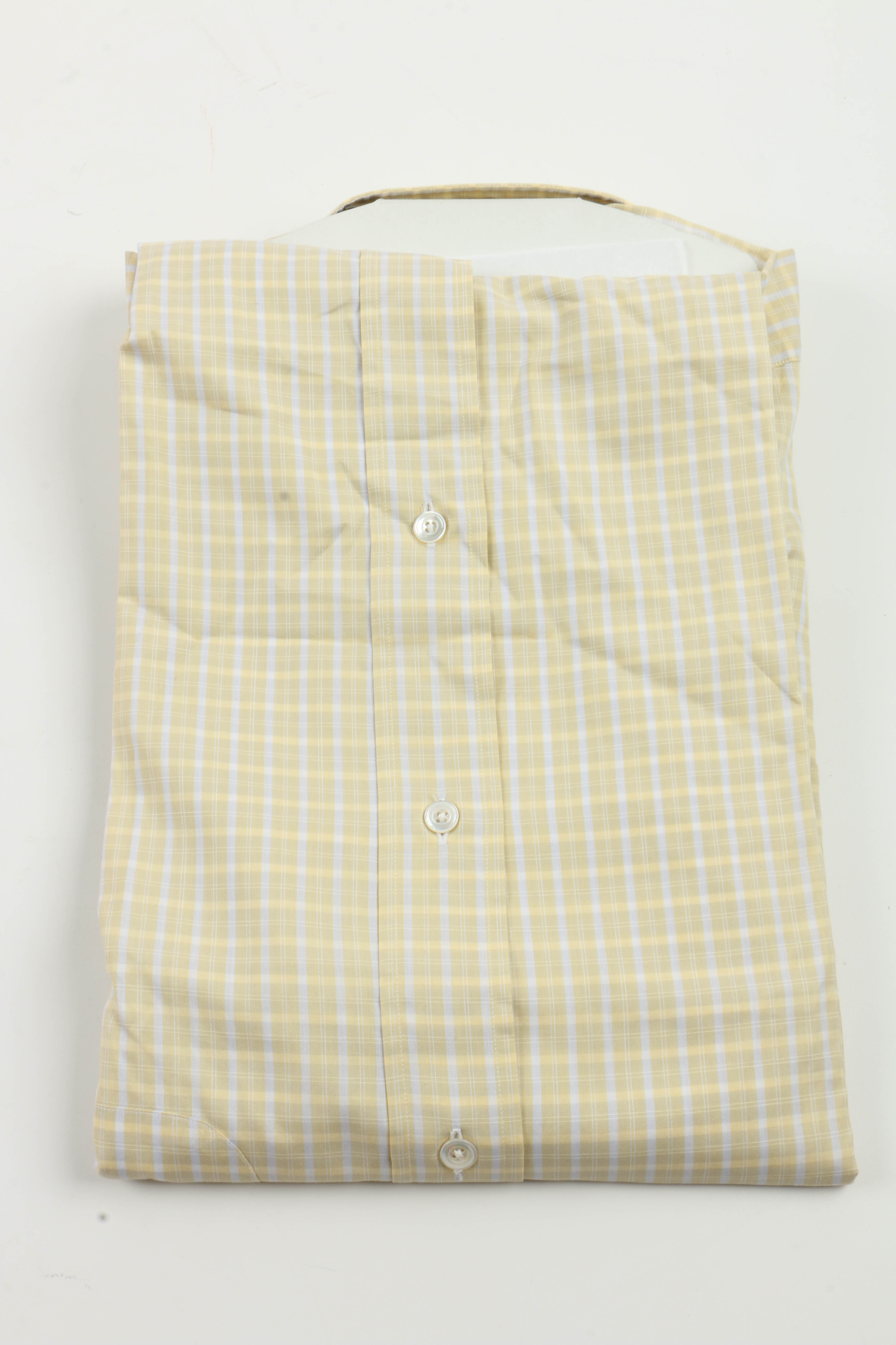 Hermès Yellow Plaid Button Down Dress Shirt