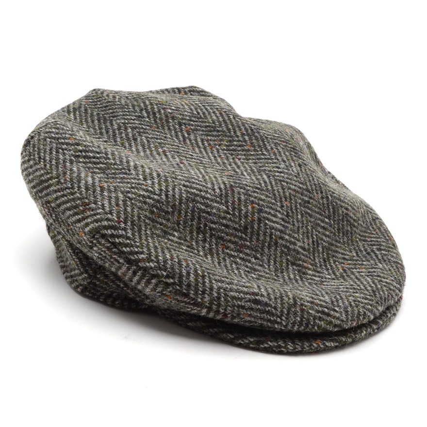 Gray Tweed Donegal Touring Cap by Hanna Hats, Handcrafted in Ireland