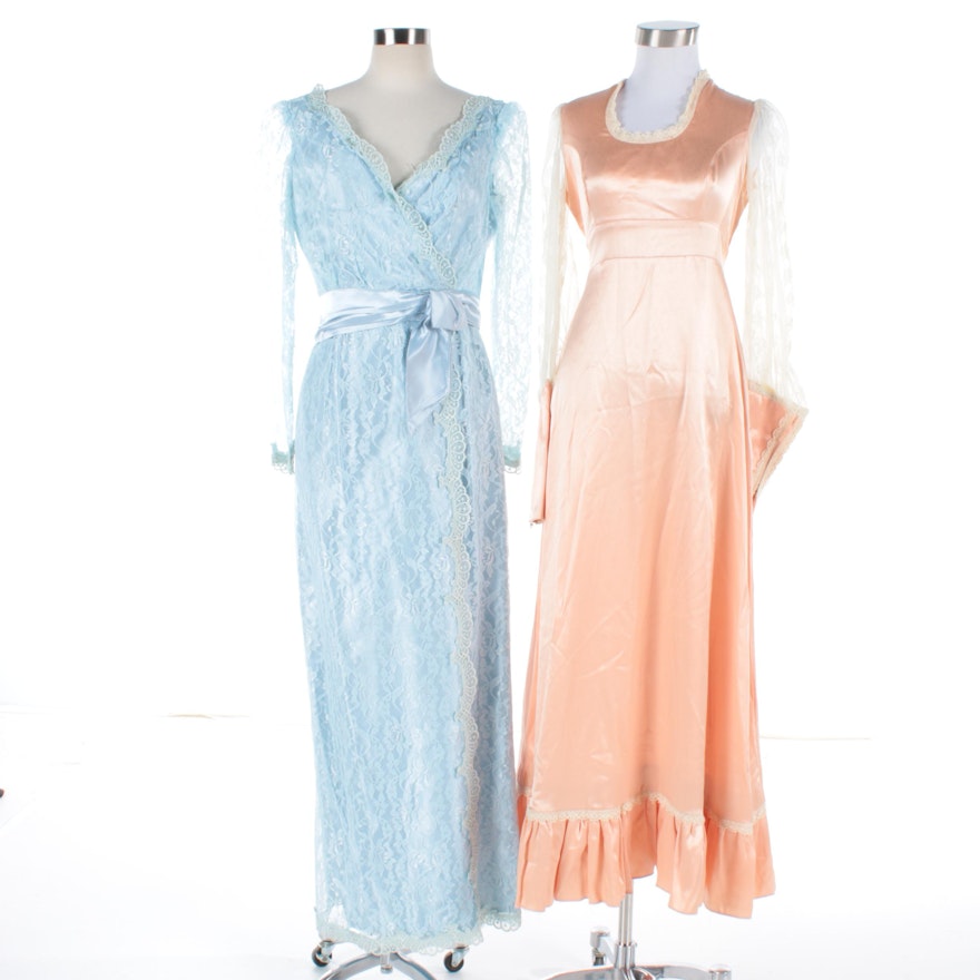 Vintage Lace and Satin Formal Dresses