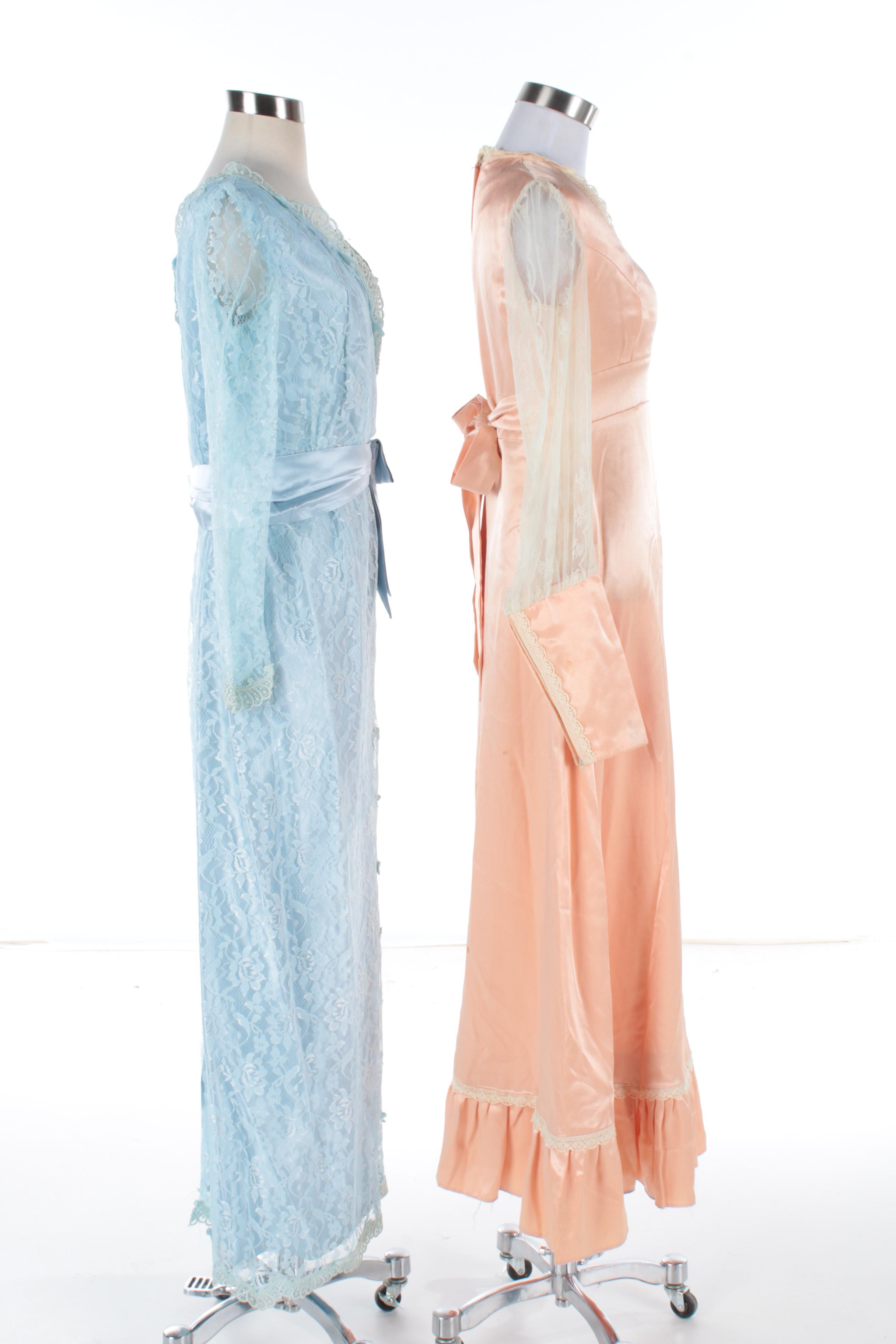 Vintage Lace and Satin Formal Dresses