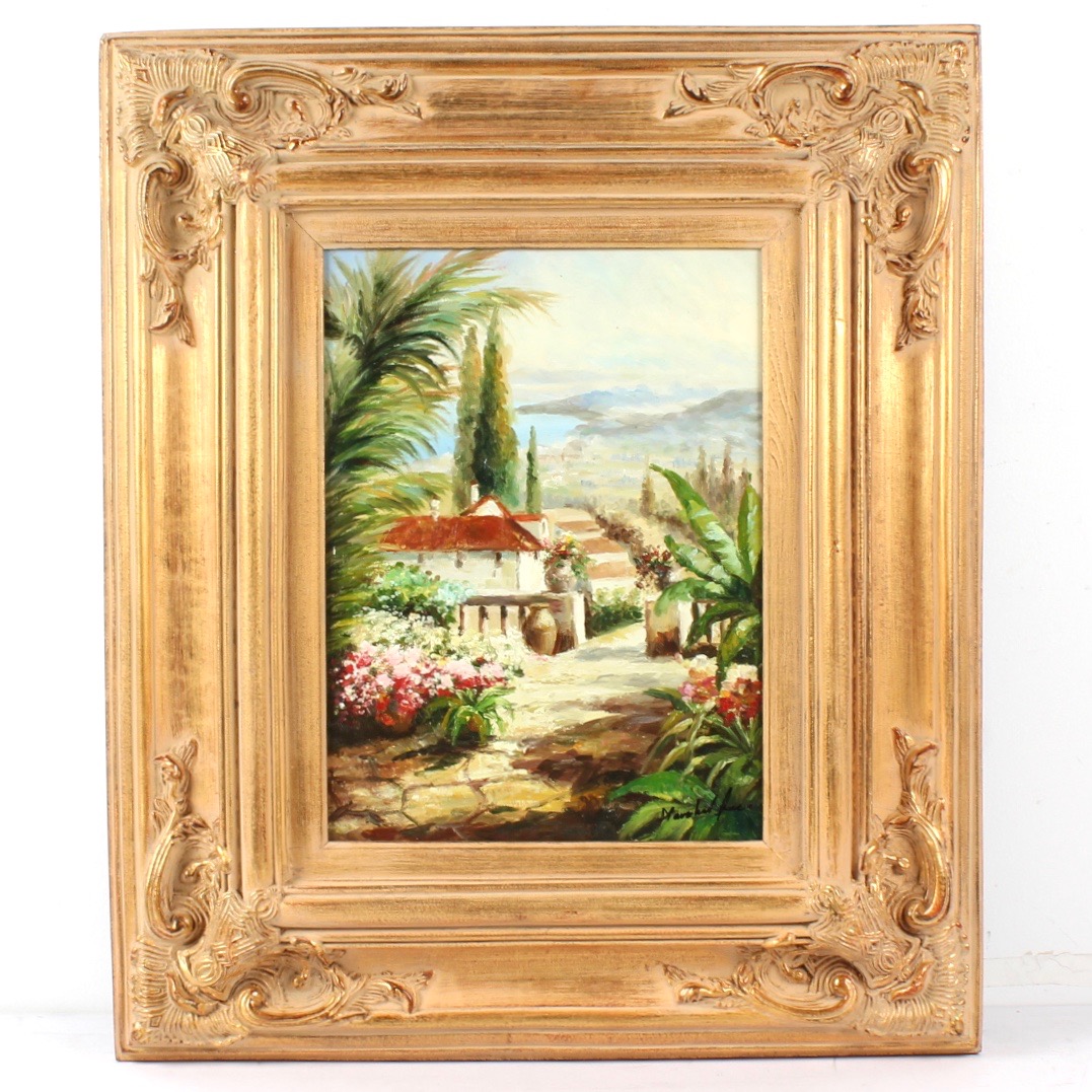 Oil Painting of Mediterranean Landscape