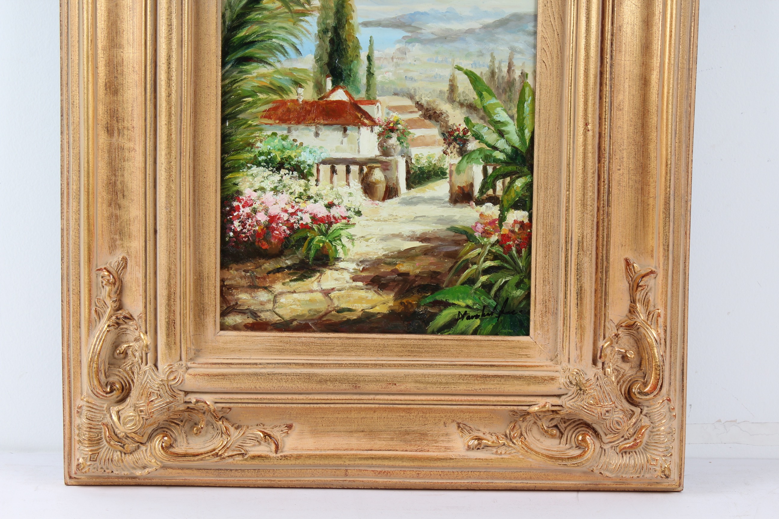 Oil Painting of Mediterranean Landscape