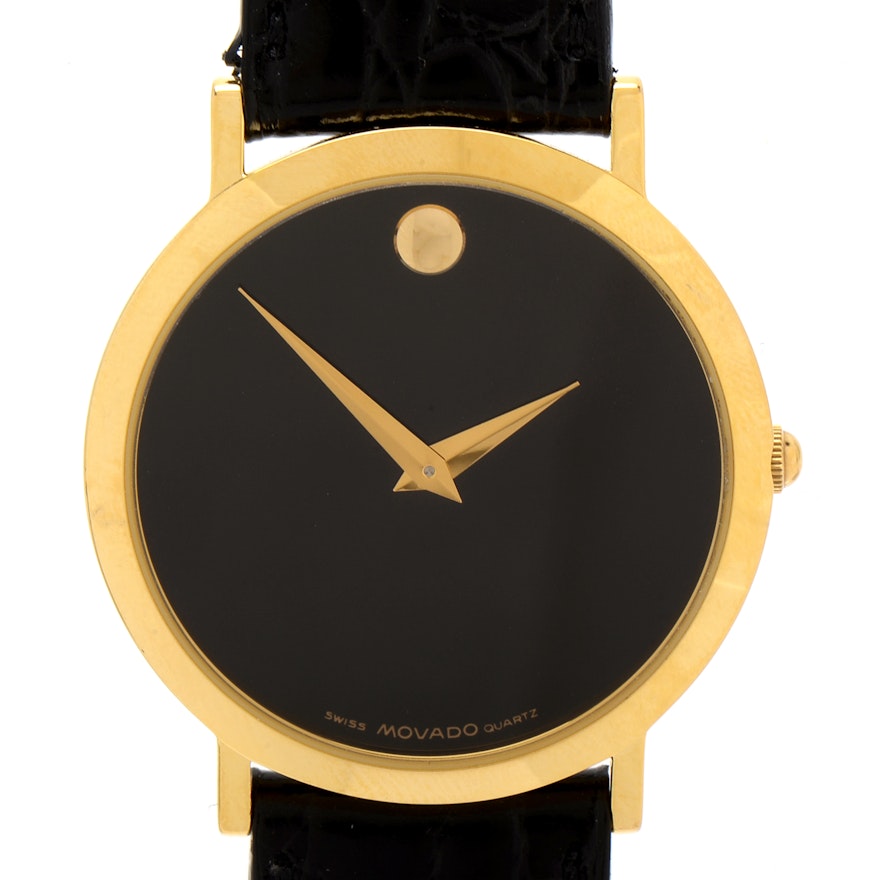 Movado Museum Swiss Made Quartz Gold-Tone Wristwatch