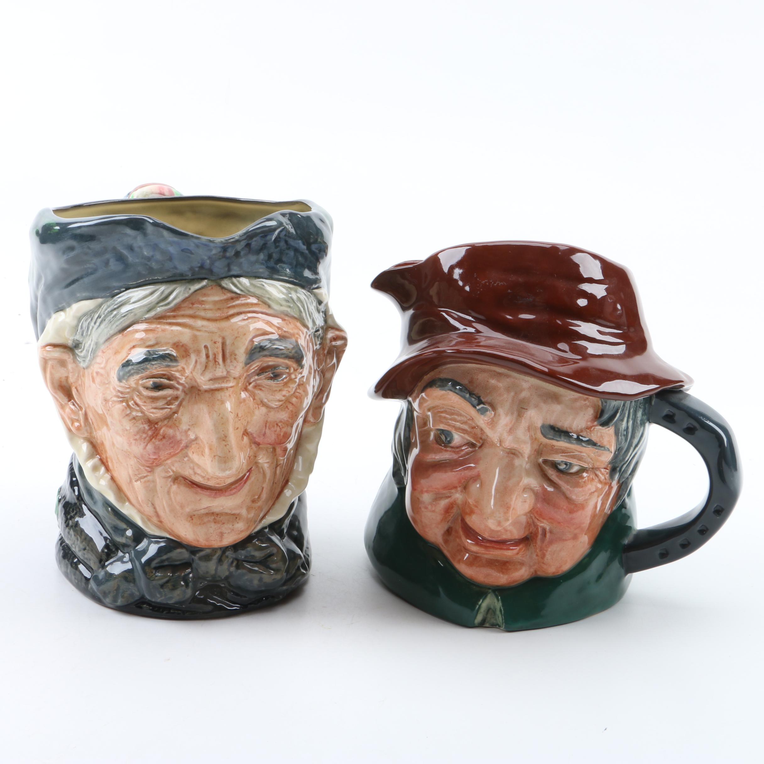 Vintage Royal Doulton "Uncle Tom Cobbleigh" D6337 and "Granny" Character Jugs