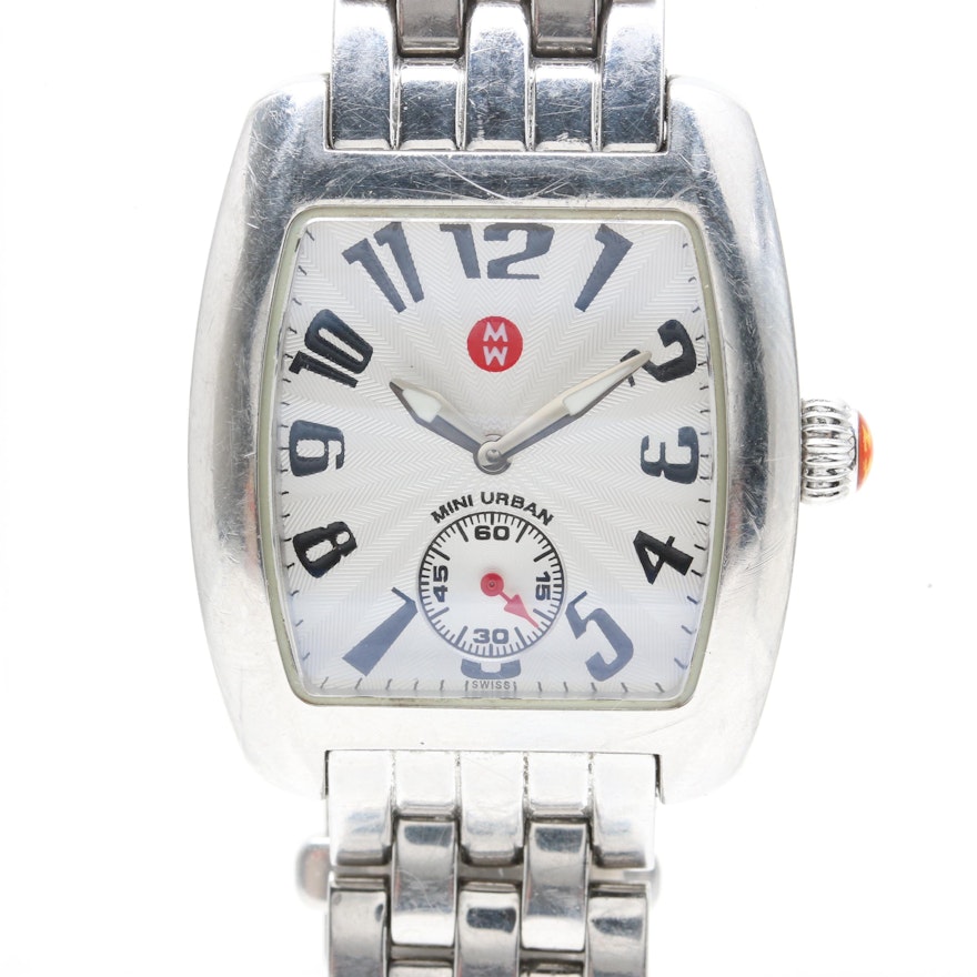 Michele "Mini Urban" Silver Tone Wristwatch