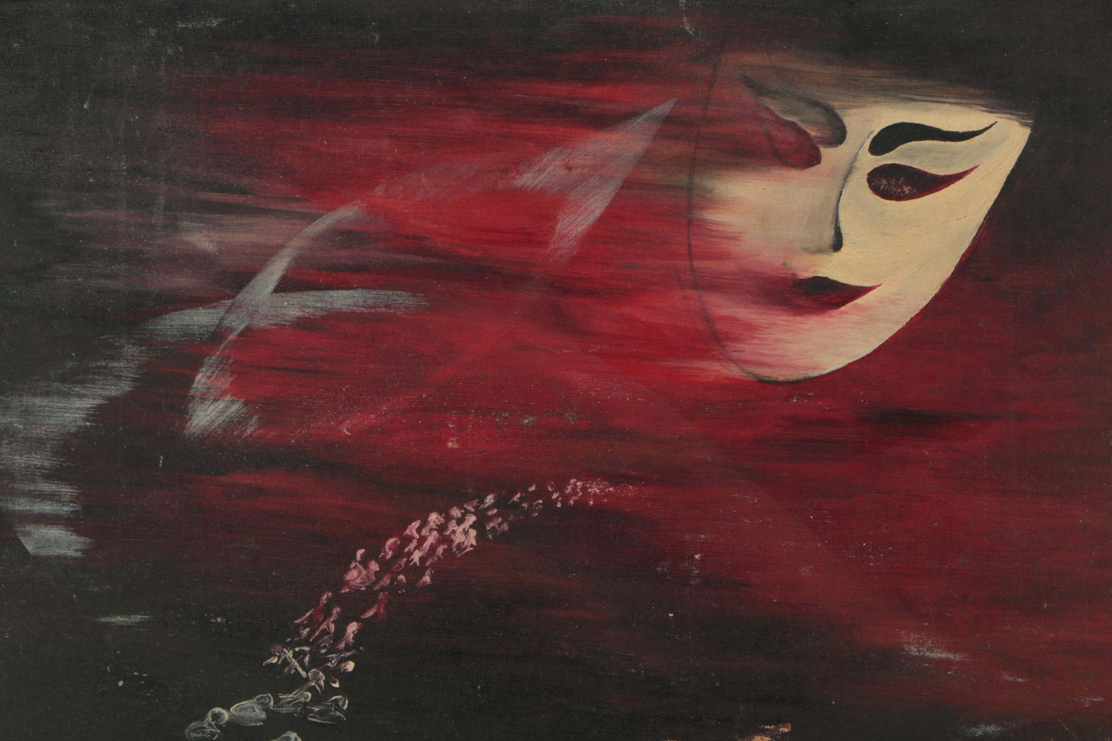 Oil Painting of a Ghostly Mask