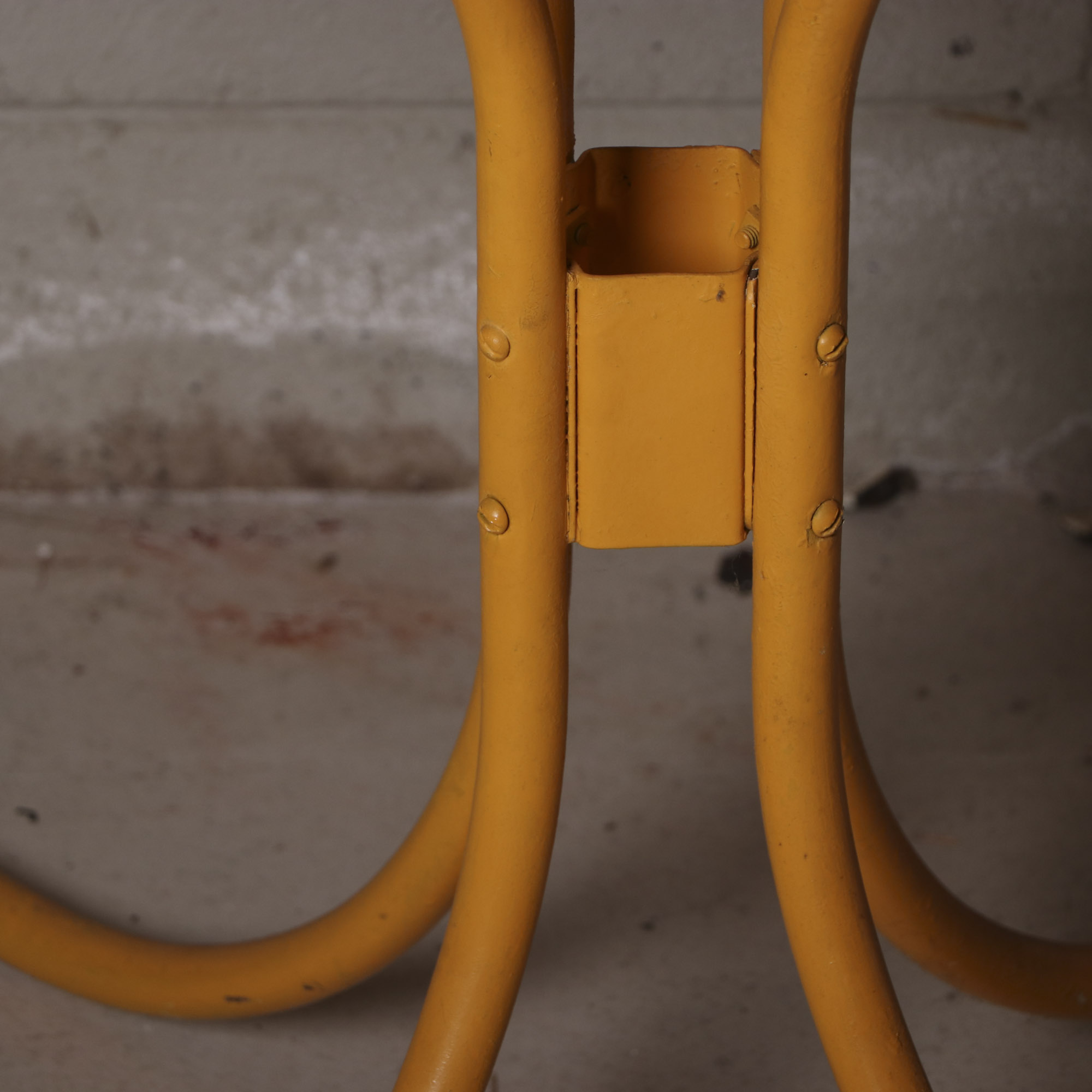 Mid Century Modern Yellow Metal Patio Table