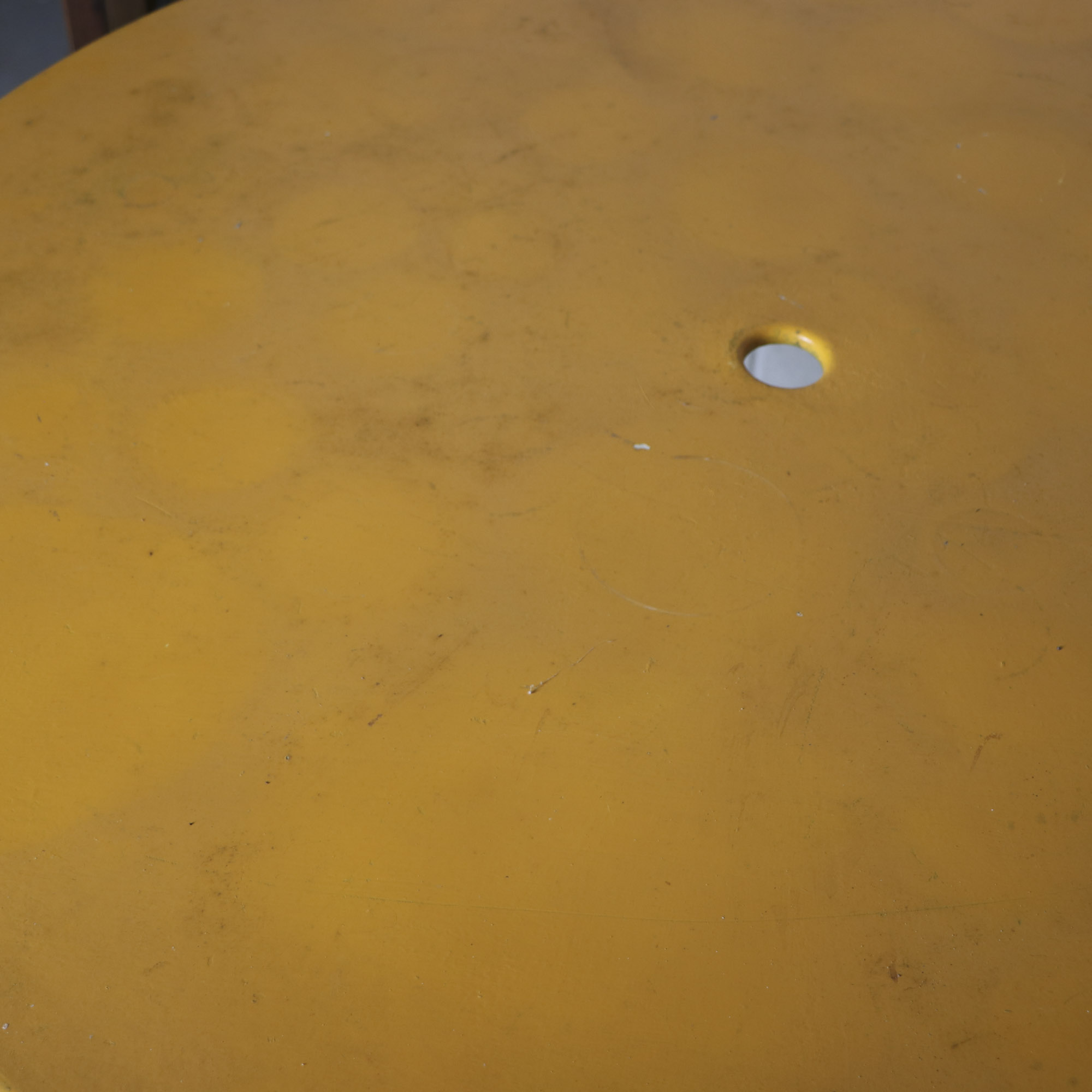 Mid Century Modern Yellow Metal Patio Table