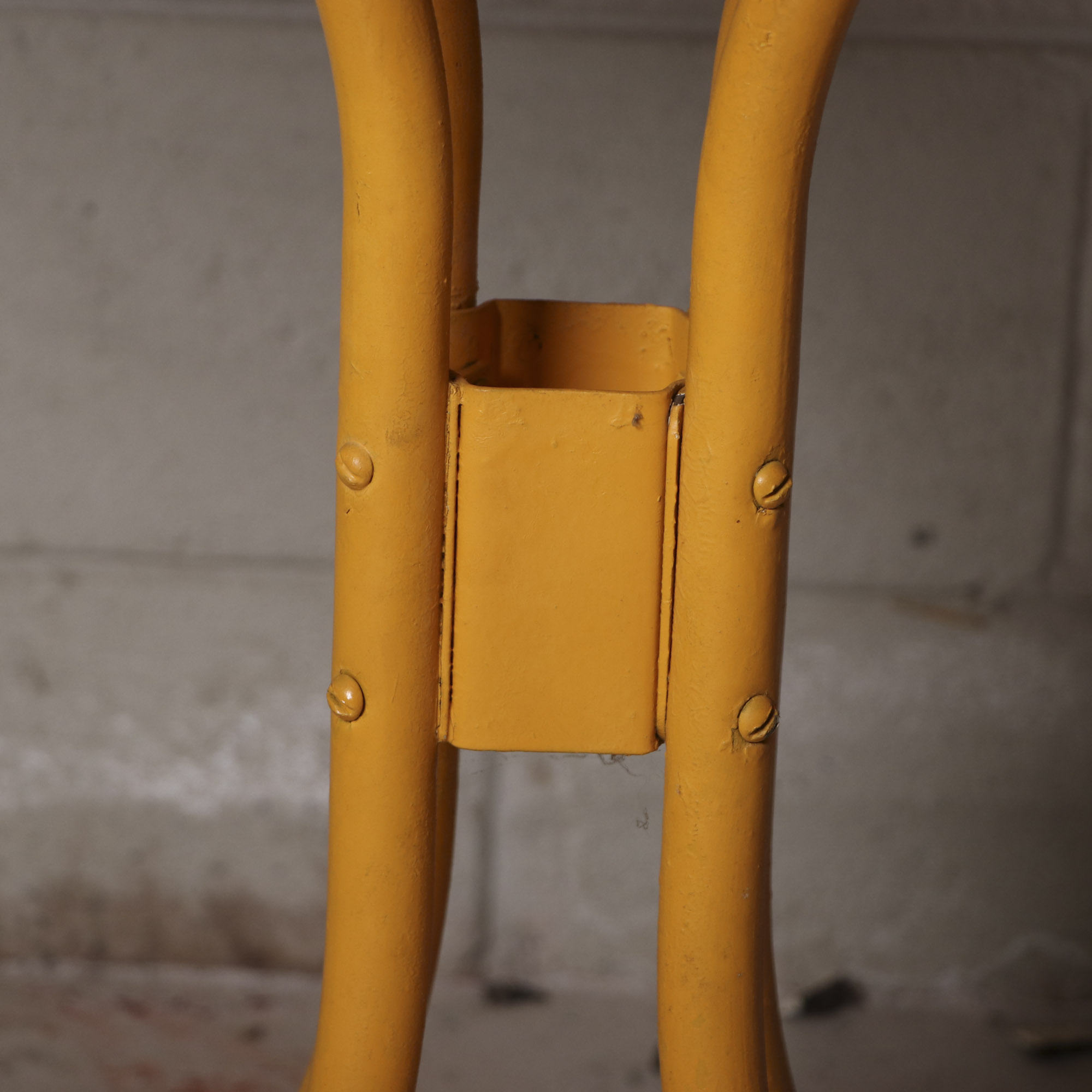 Mid Century Modern Yellow Metal Patio Table