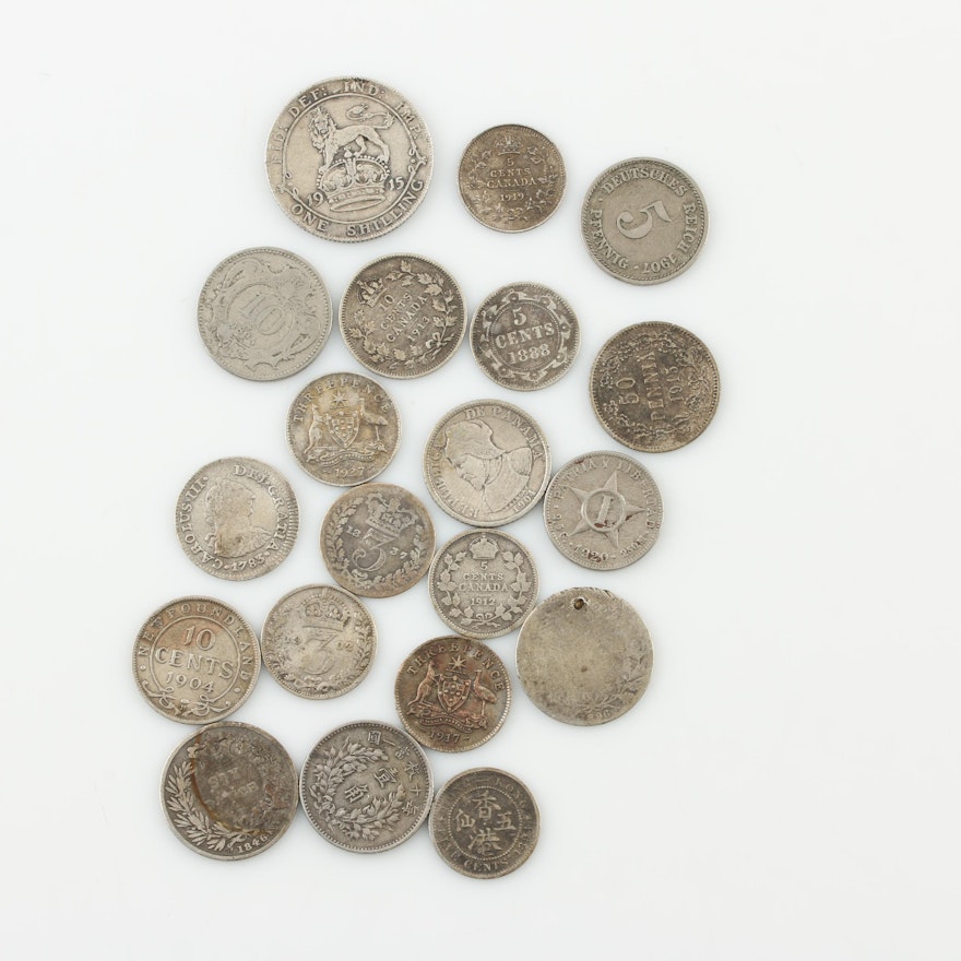 Twenty Antique Silver Foreign Coins