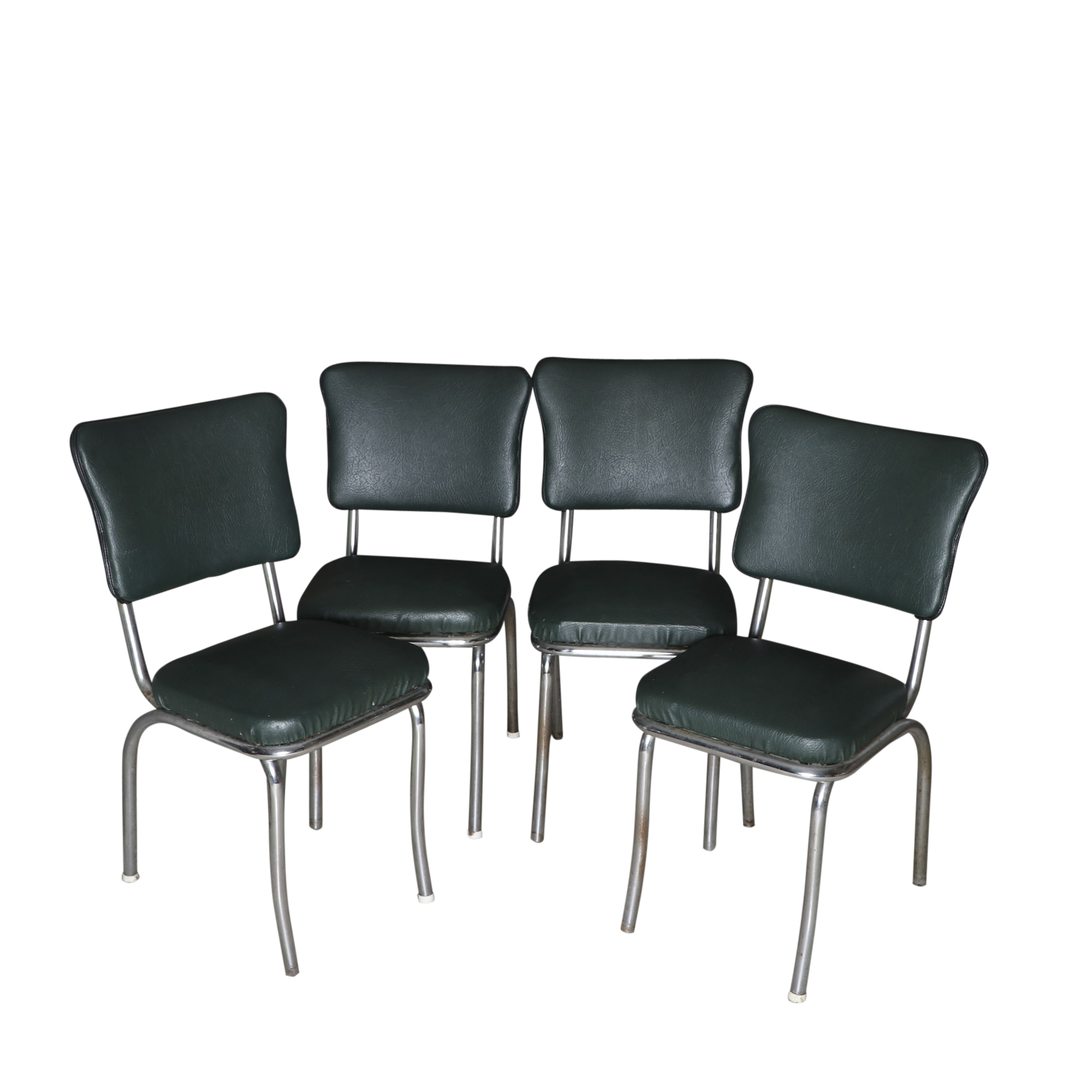Four 1950s Chrome and Vinyl Chairs