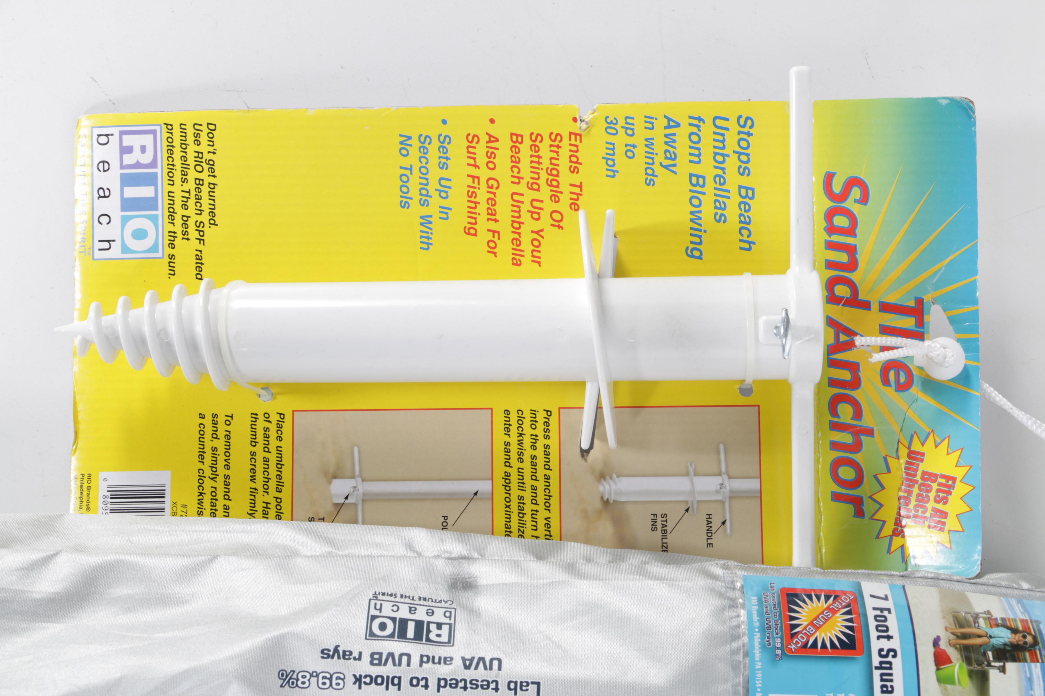 Total Sunblock Beach Umbrella with Sand Anchor