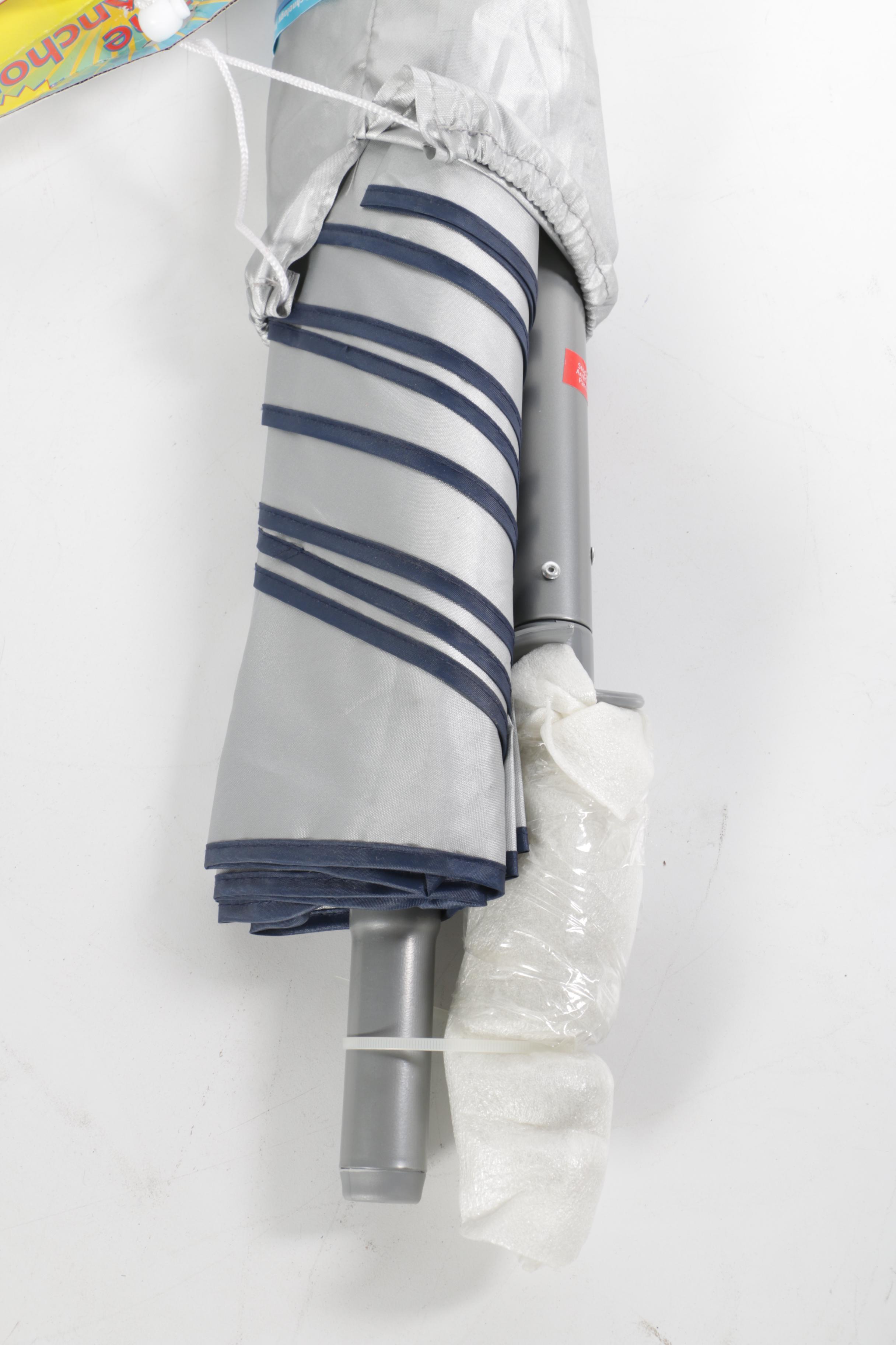 Total Sunblock Beach Umbrella with Sand Anchor