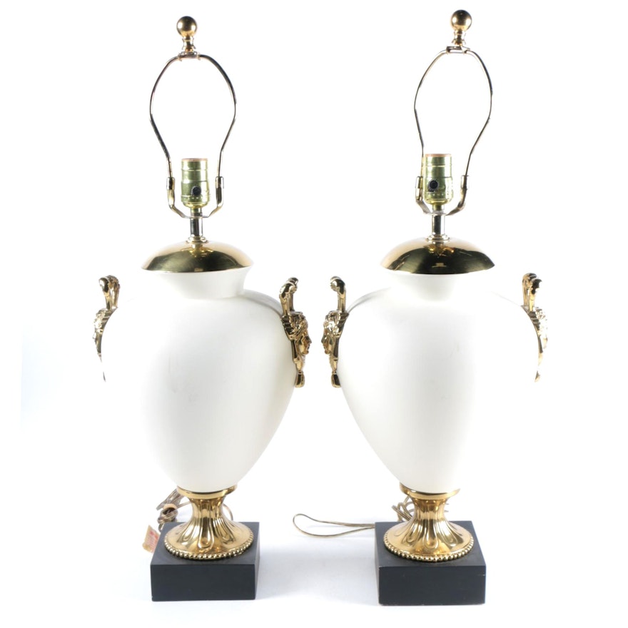 Pair of Table Lamps with Figural Accents