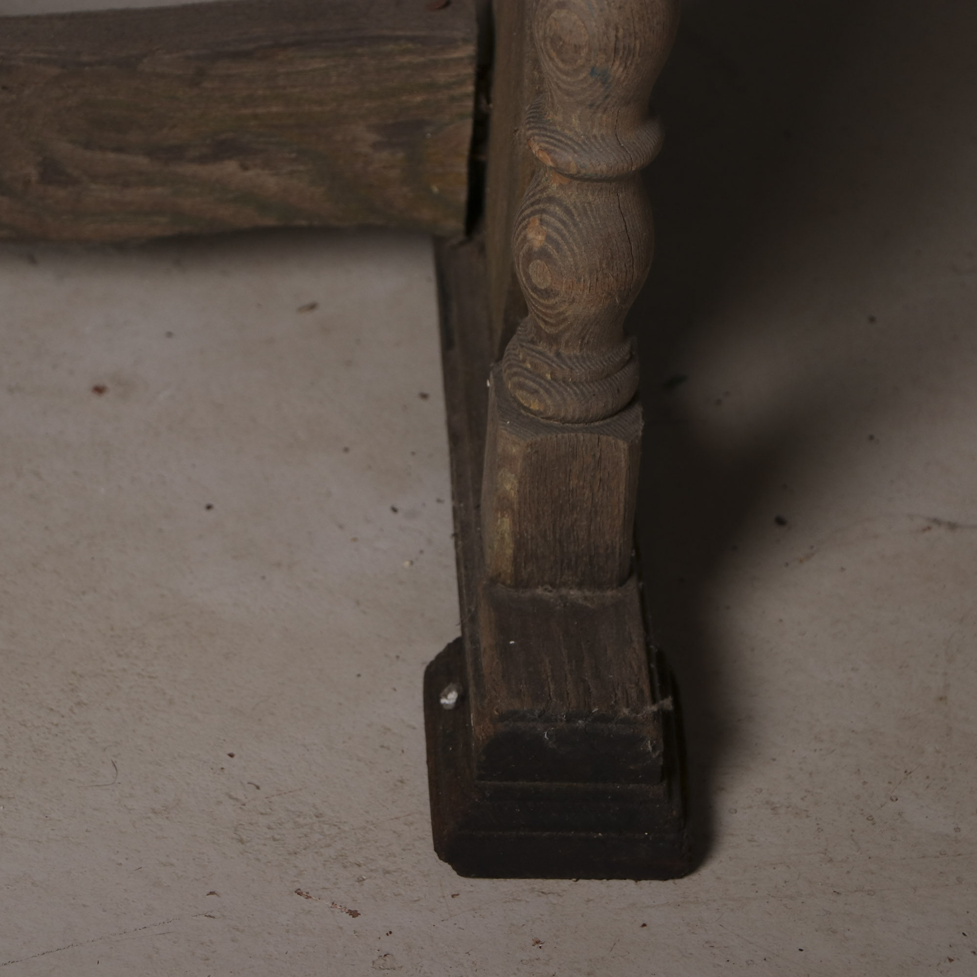 Vintage Wood Trestle Table with Enameled Tin Top
