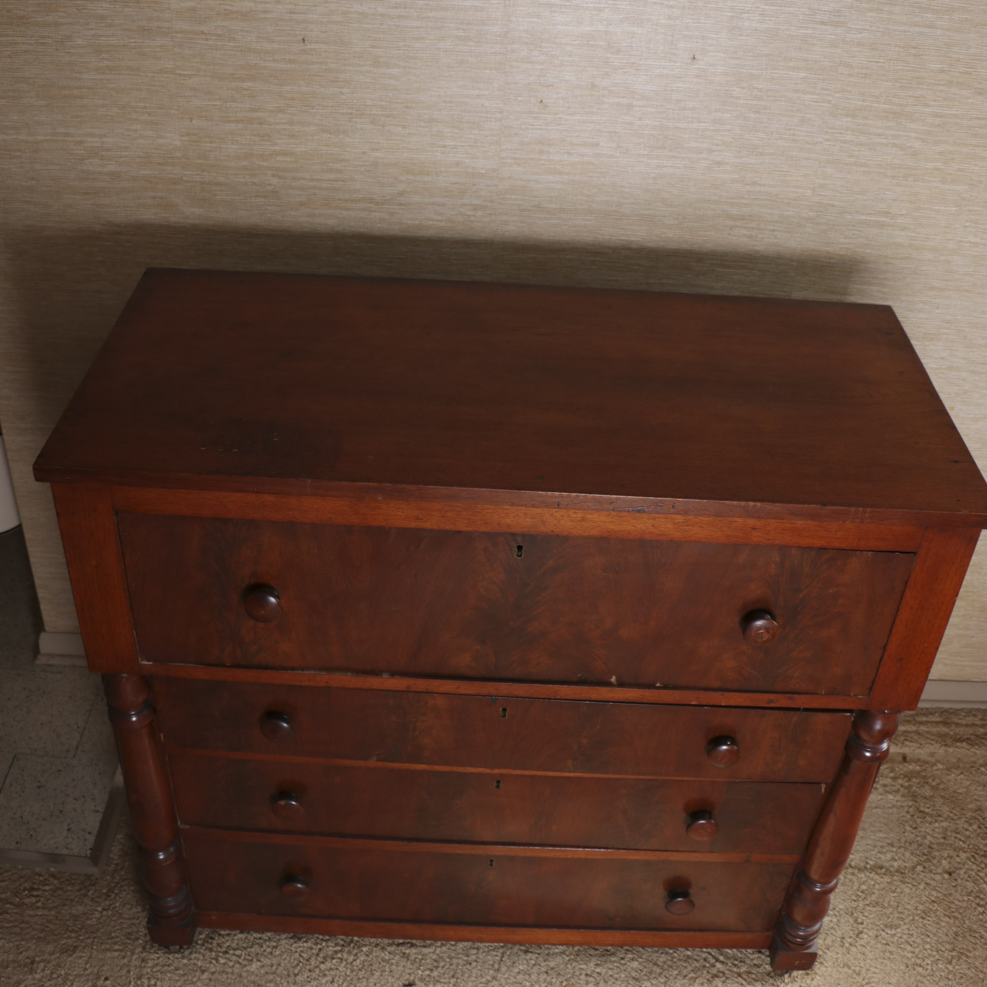 Antique Empire Mahogany Chest of Drawers