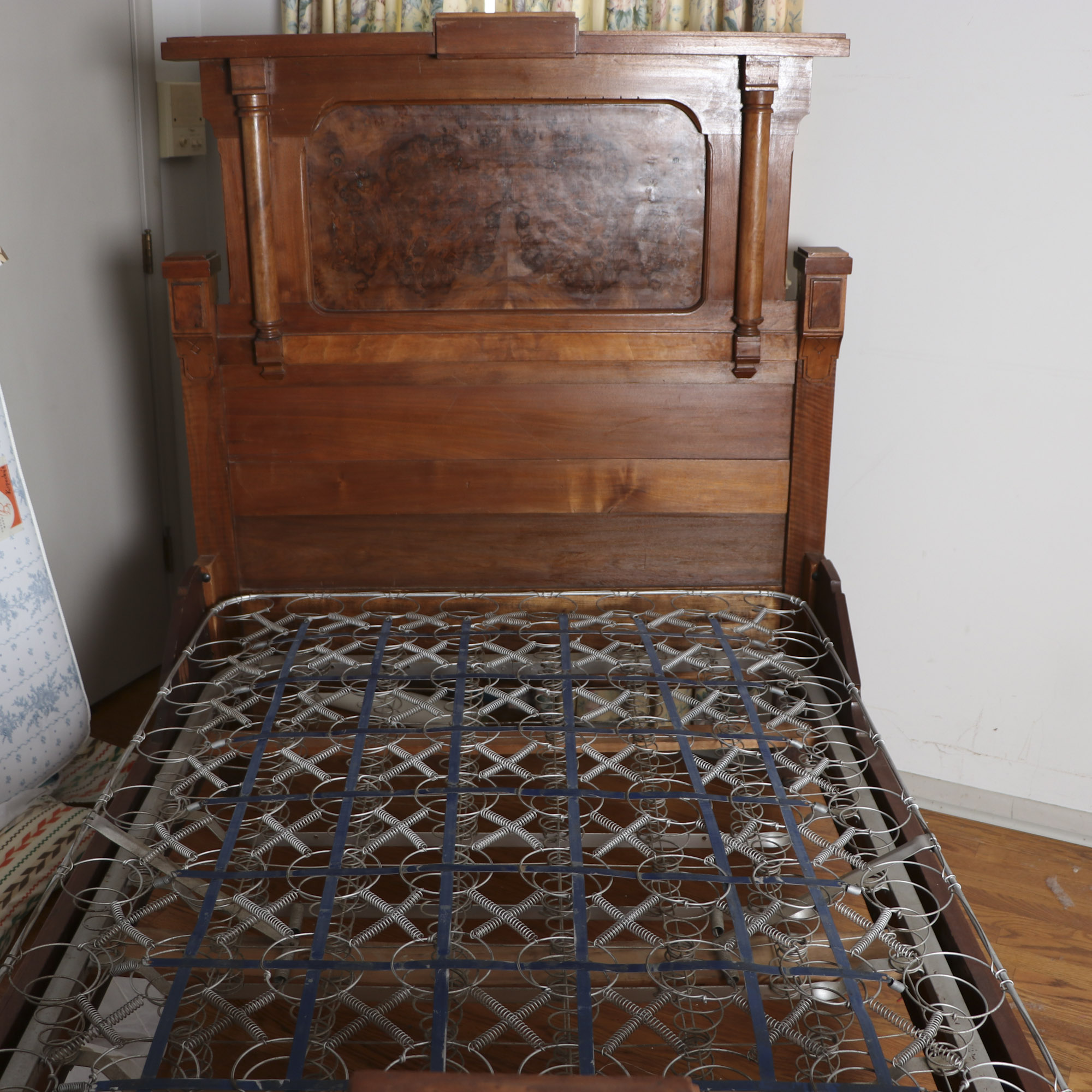 Victorian Walnut Bed Frame in Three-Quarter Size