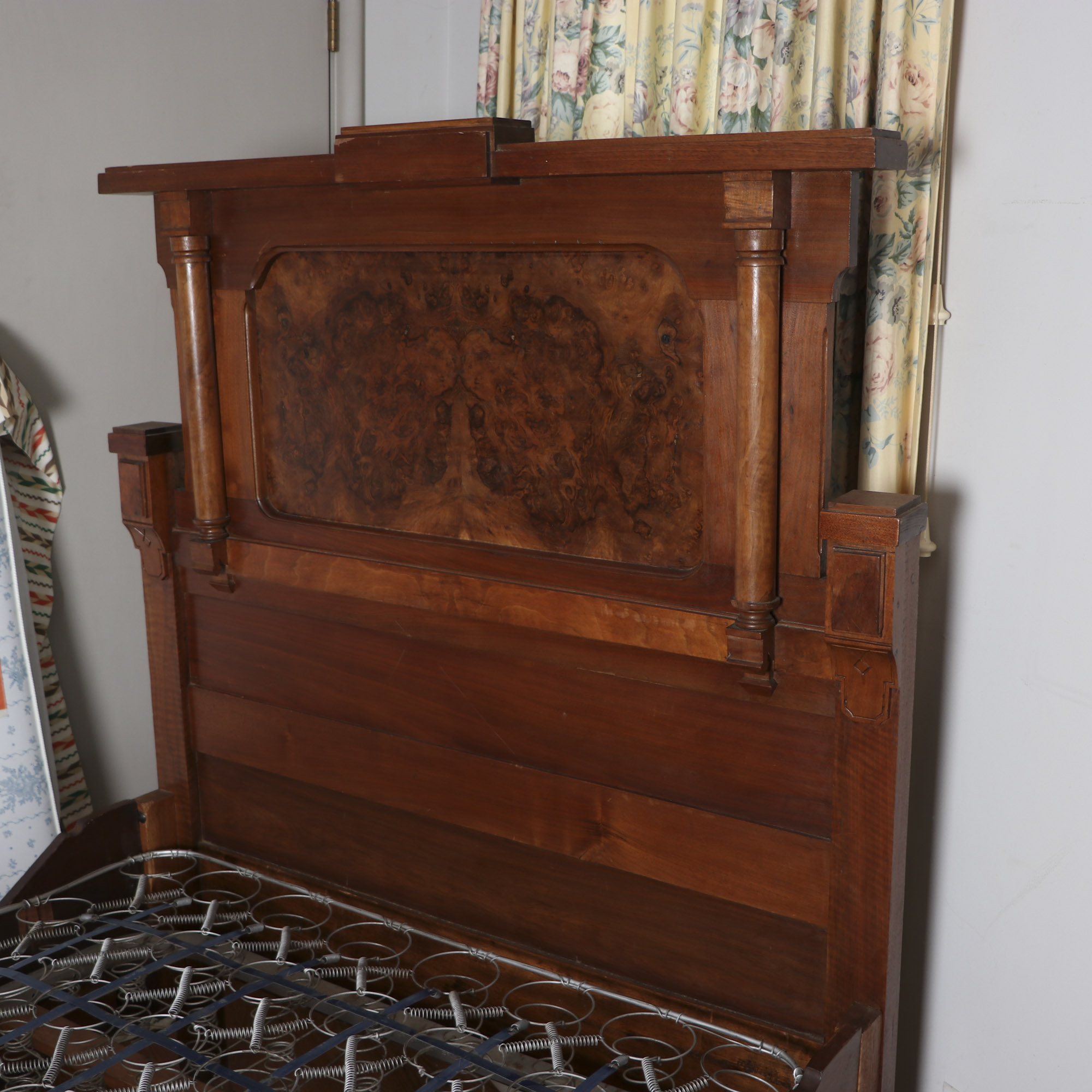 Victorian Walnut Bed Frame in Three-Quarter Size