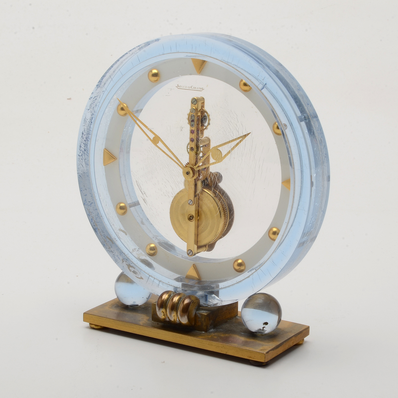 Vintage Jaeger-LeCoultre Round Acrylic Desk Clock