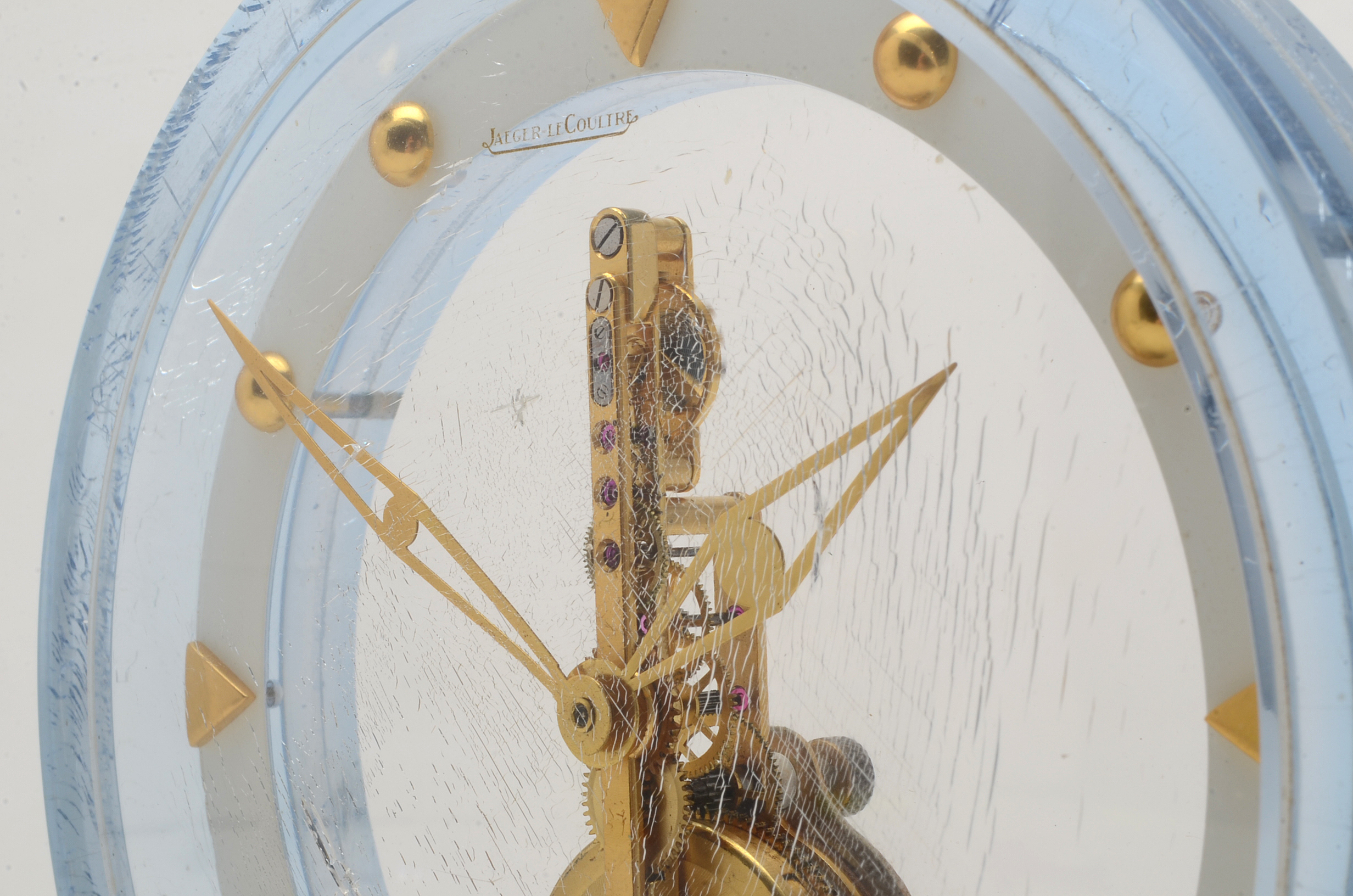 Vintage Jaeger-LeCoultre Round Acrylic Desk Clock