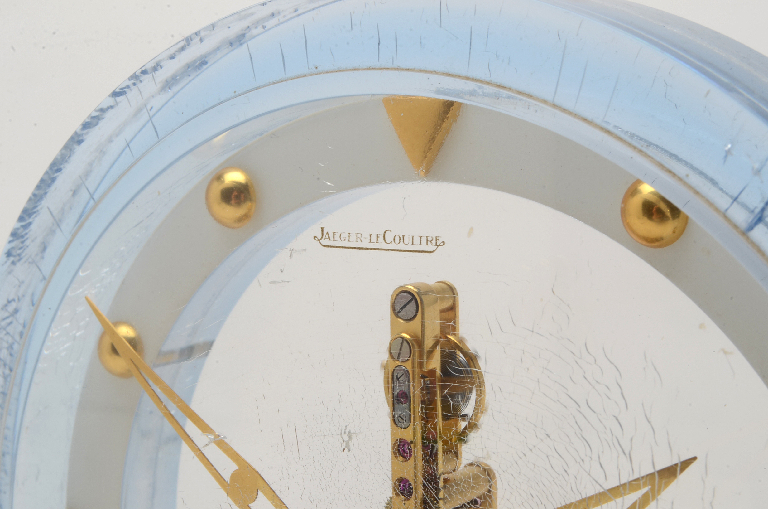 Vintage Jaeger-LeCoultre Round Acrylic Desk Clock