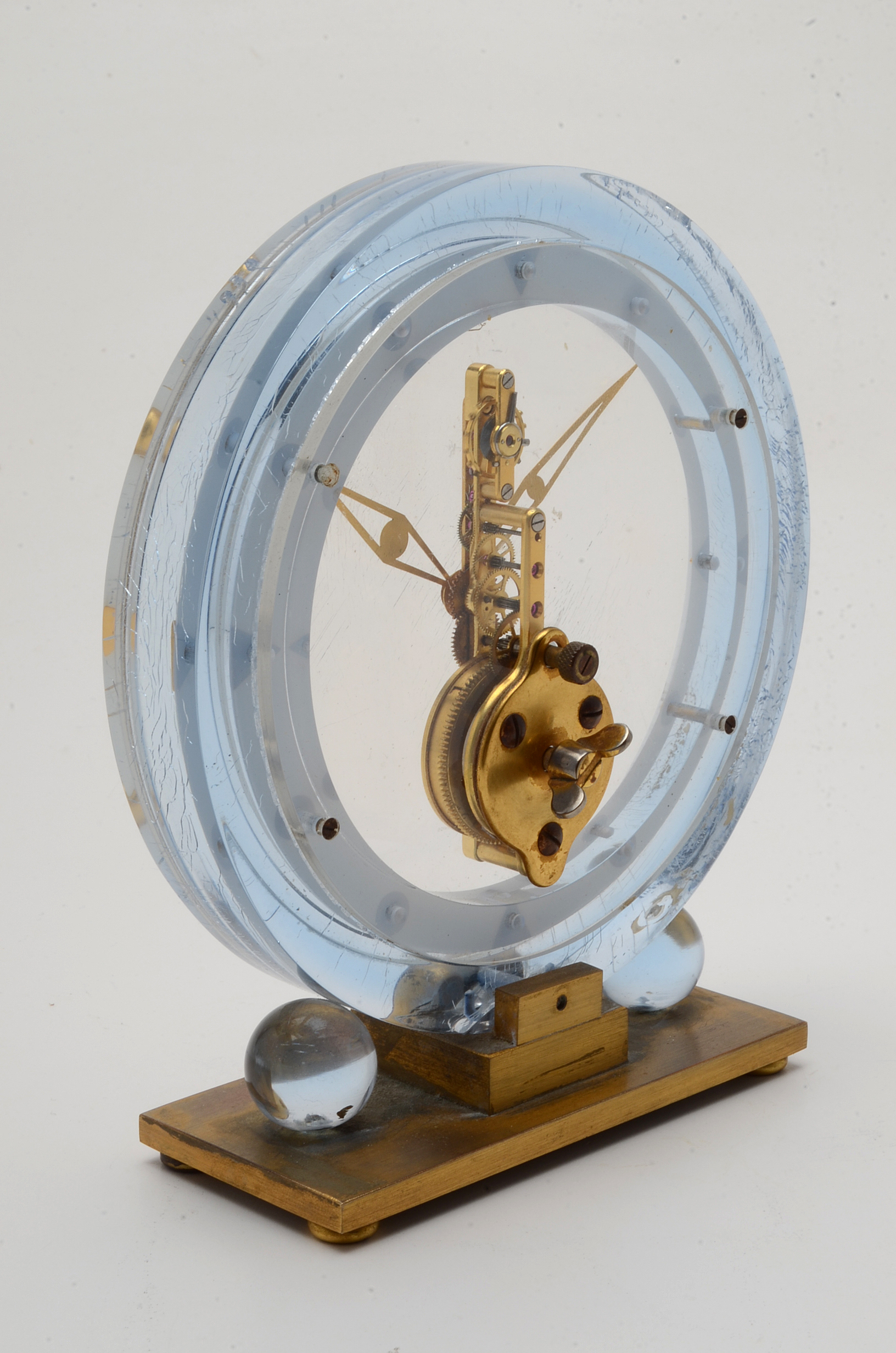 Vintage Jaeger-LeCoultre Round Acrylic Desk Clock