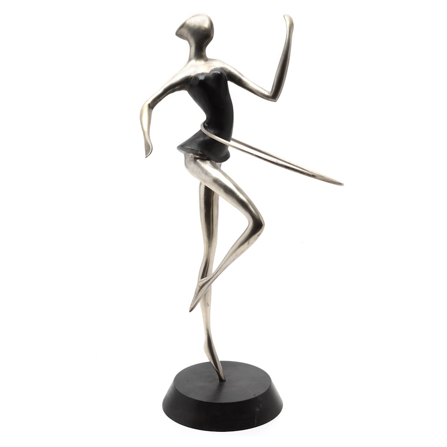 Contemporary Figural Sculpture With Hula Hoop