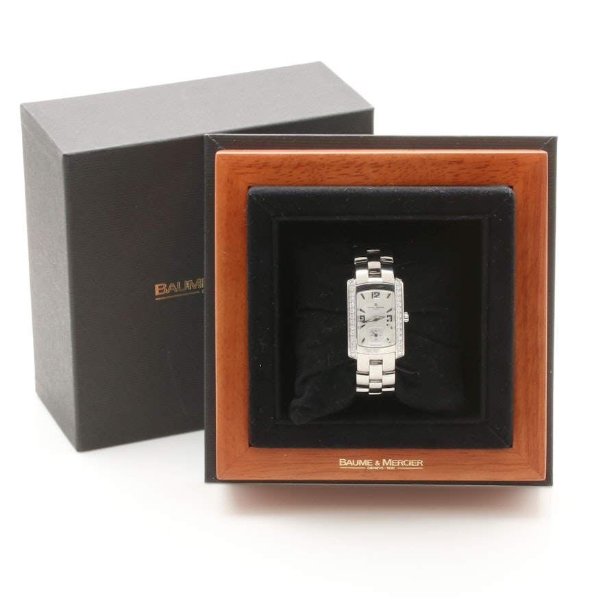 Baume & Mercier Stainless Steel and Diamond Wristwatch