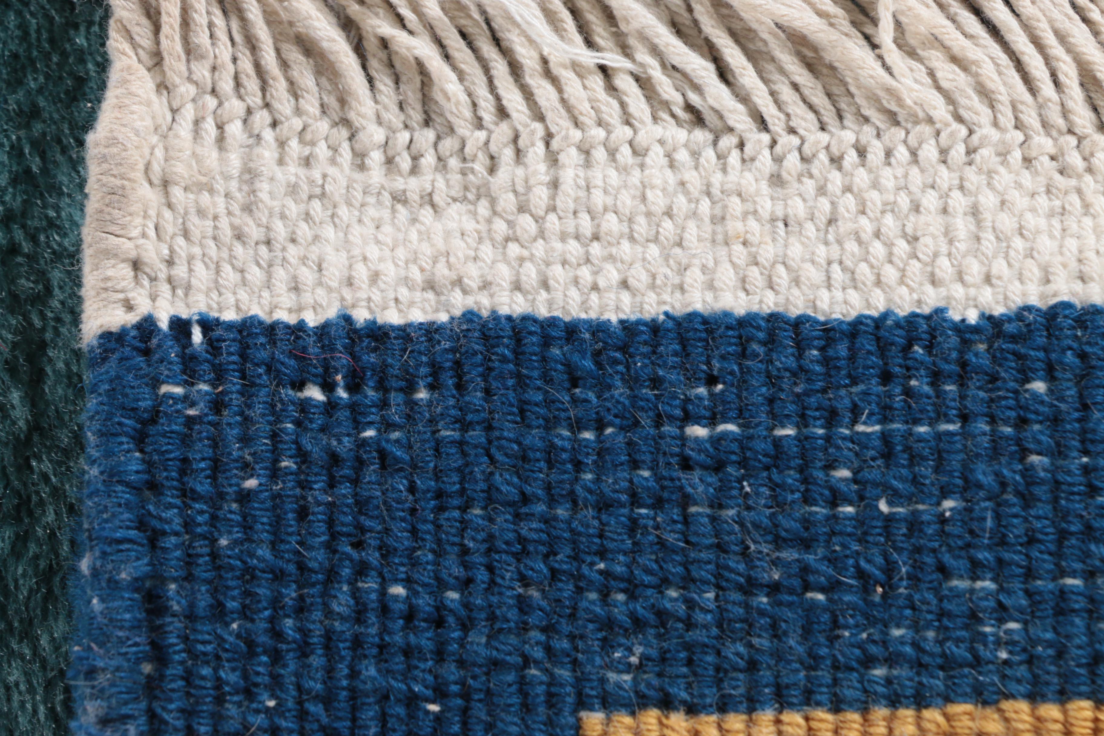 Hand-Knotted Chinese Carved Wool Area Rug with Longevity Symbols