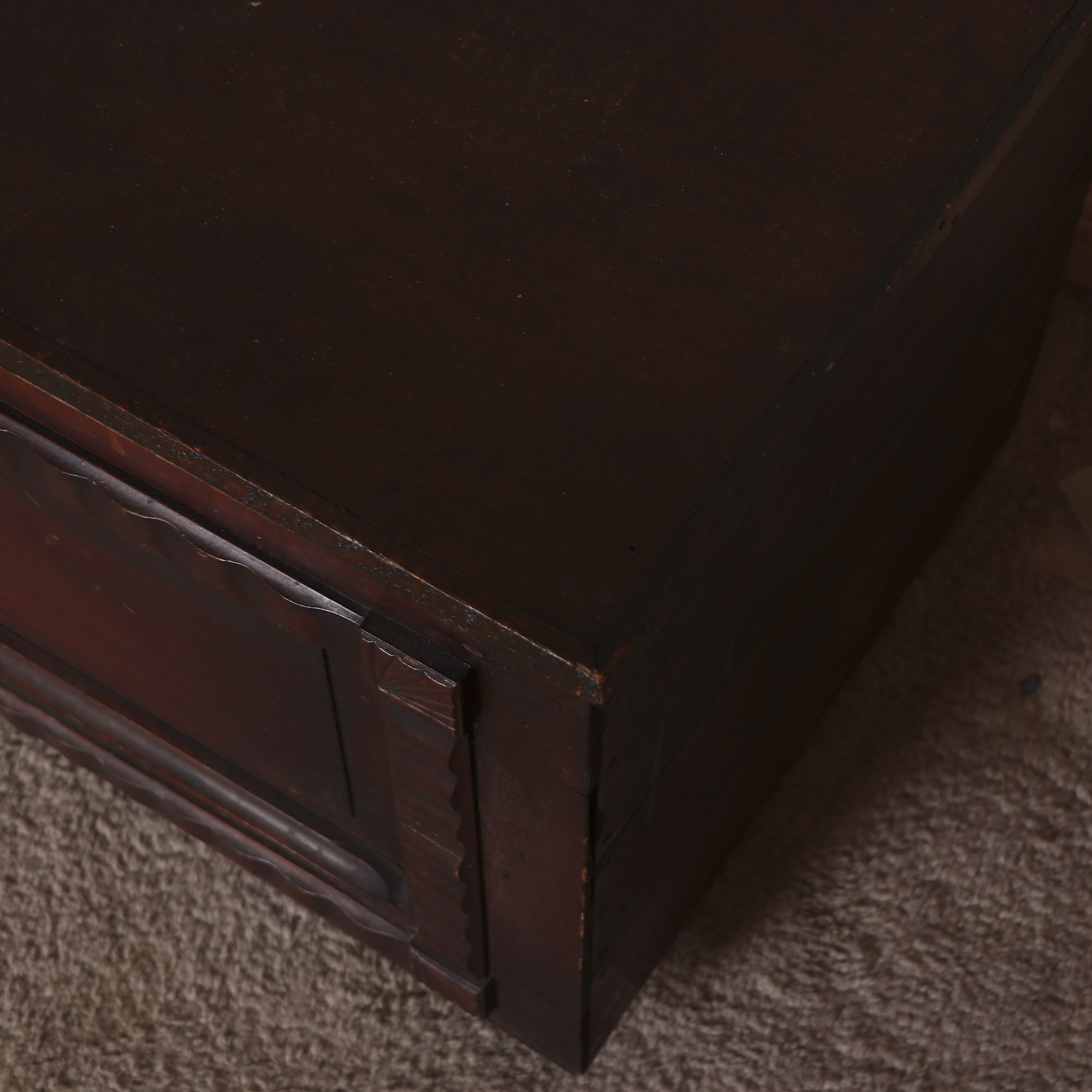 Late Victorian Carved Cedar Blanket Chest