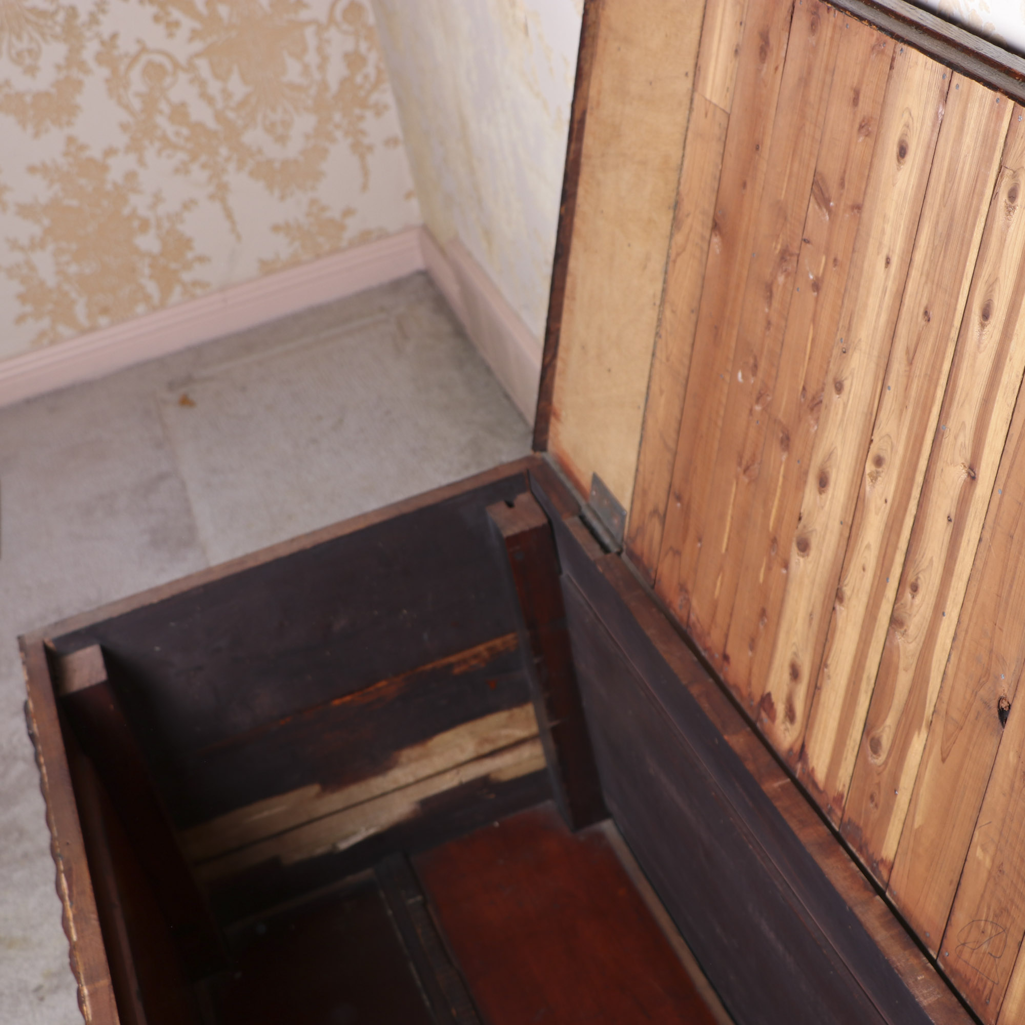 Late Victorian Carved Cedar Blanket Chest