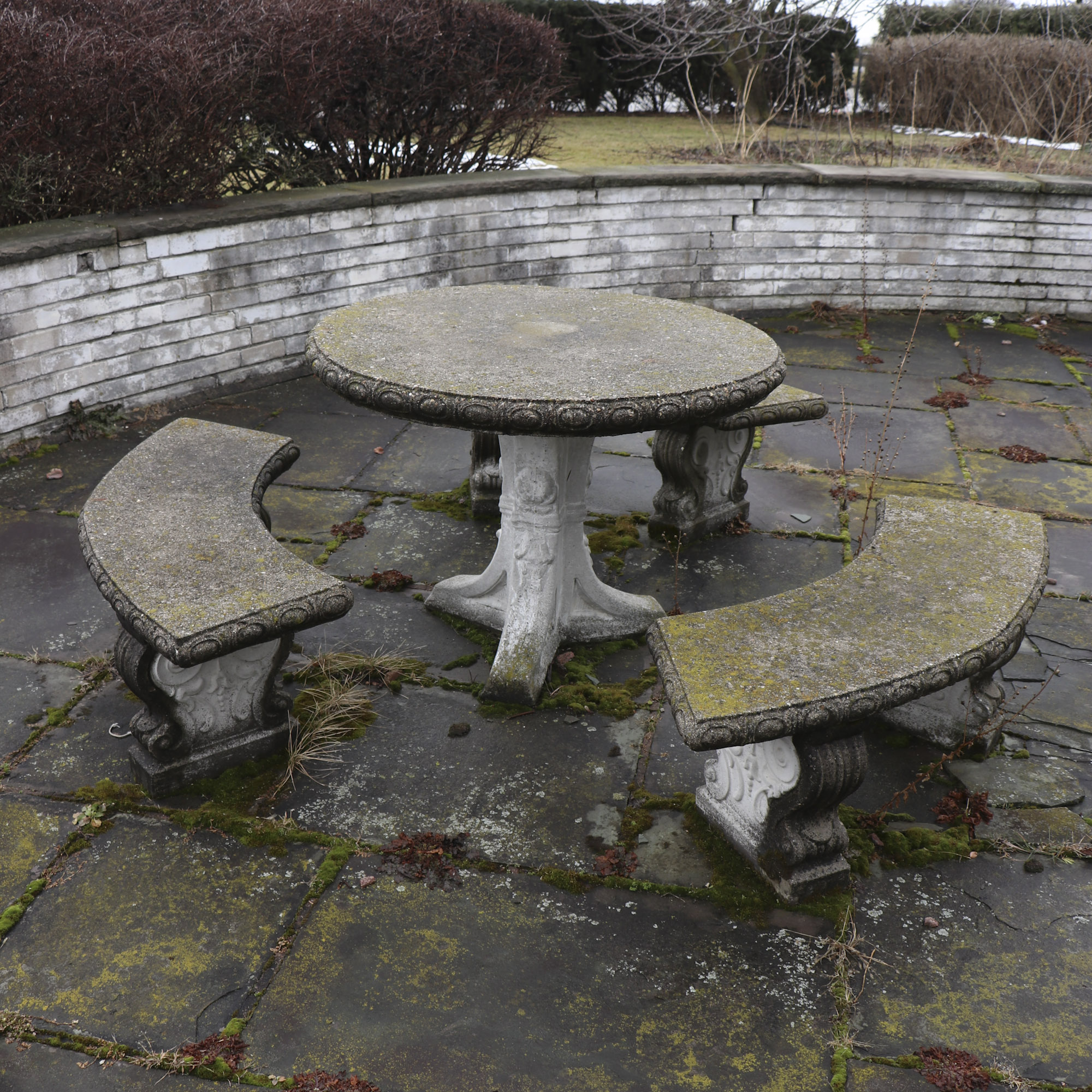 Cement Table and Benches