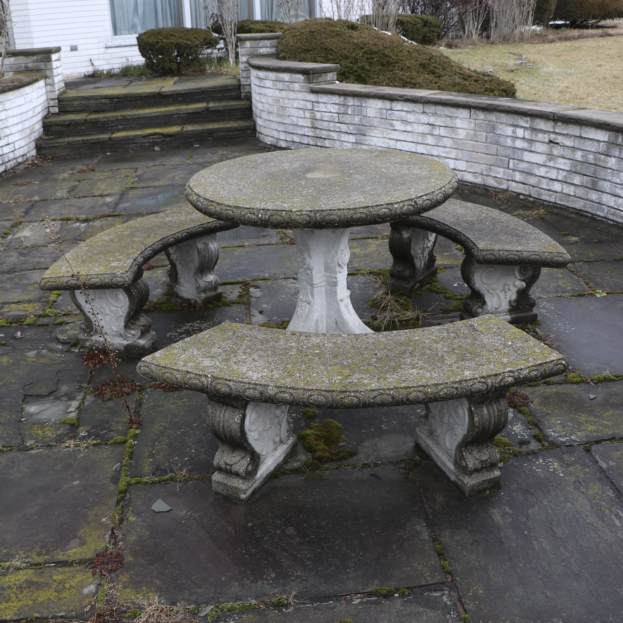 Cement Table and Benches
