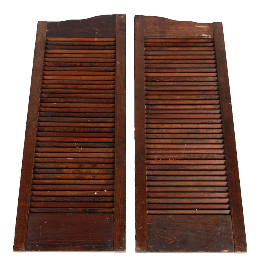 Vintage Louvered Wood Cafe Doors