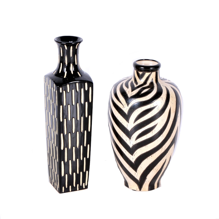 Black and White Ceramic Vases