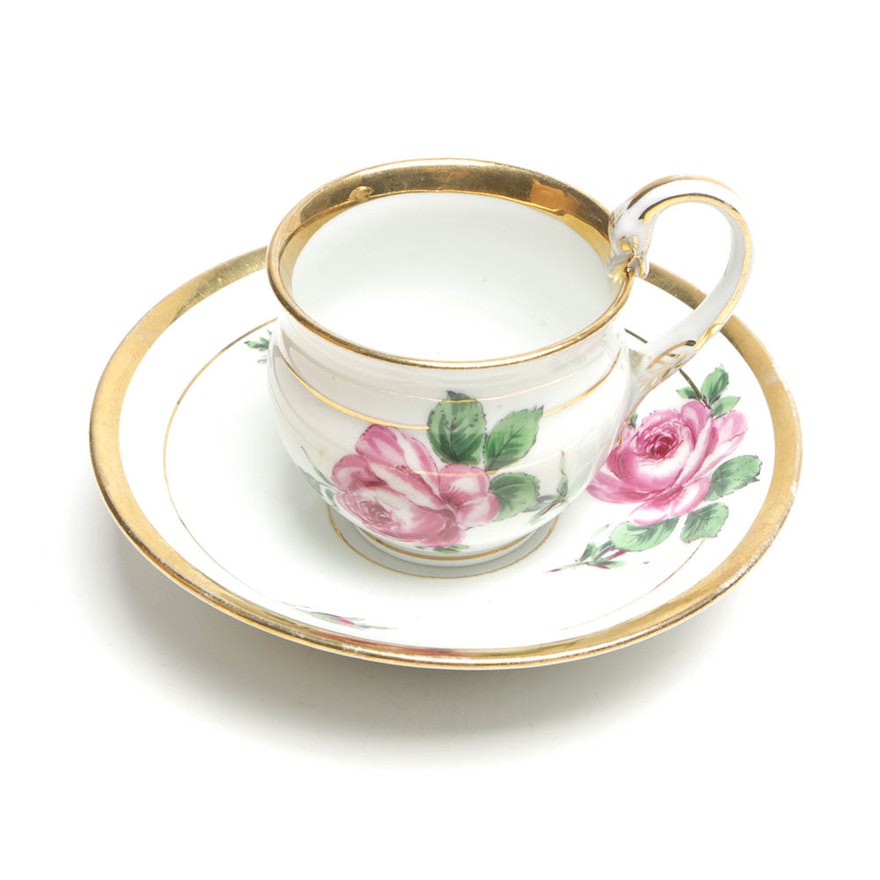 Vintage Meissen Porcelain Cup and Saucer