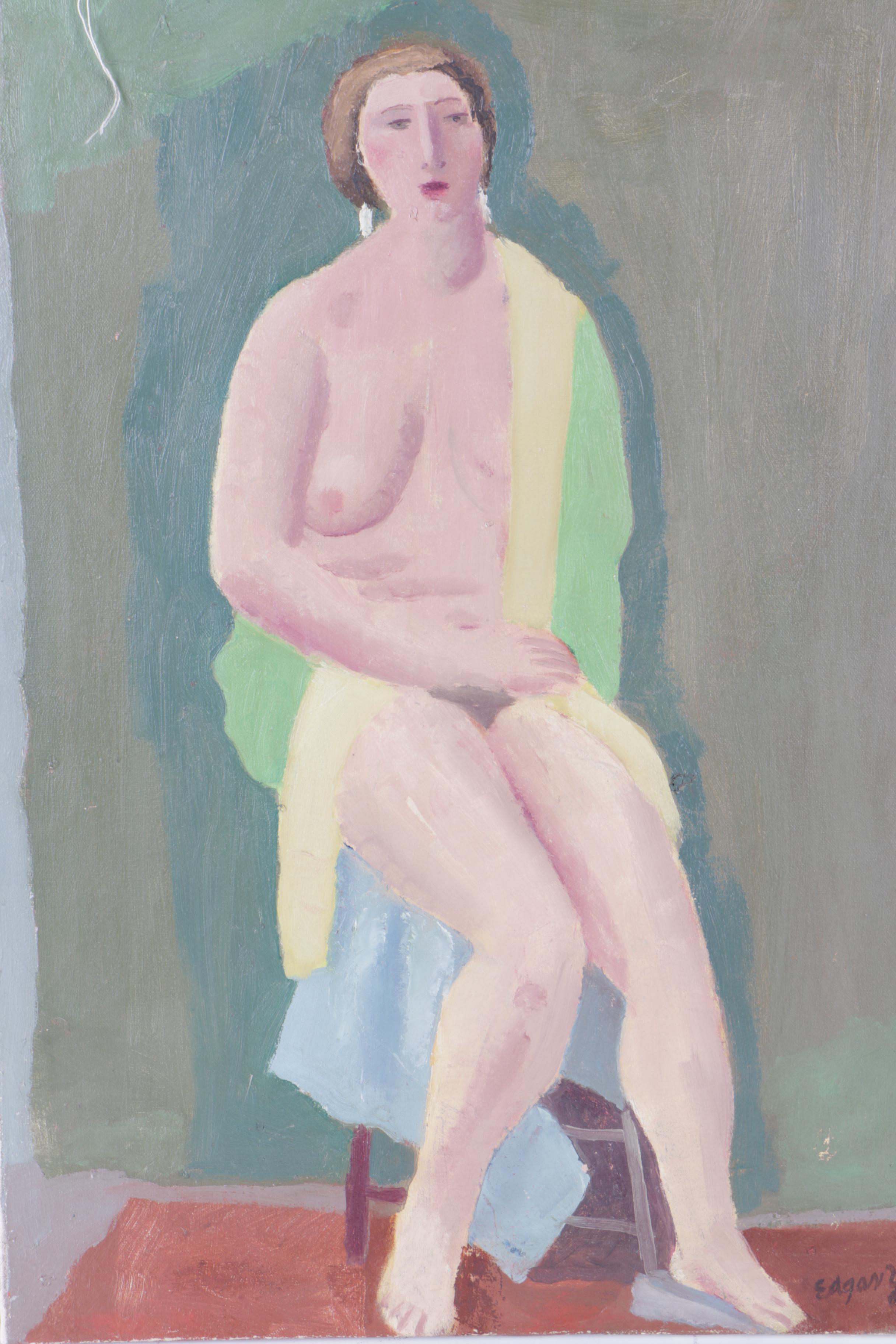 Edgar Yaeger Oil Painting of a Nude Figure