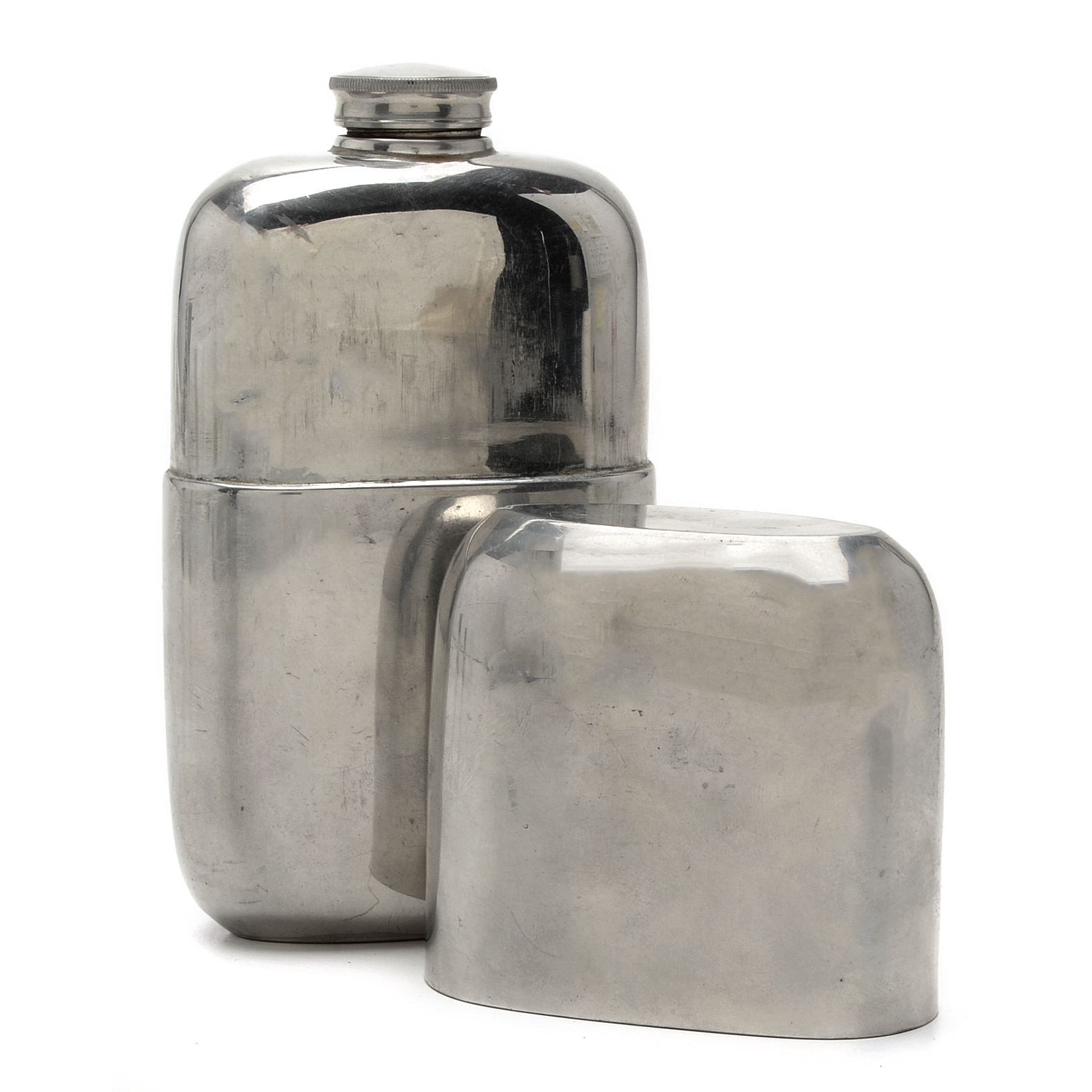 Vintage James Dixon & Sons Silver Plate Flask for Abercrombie & Fitch