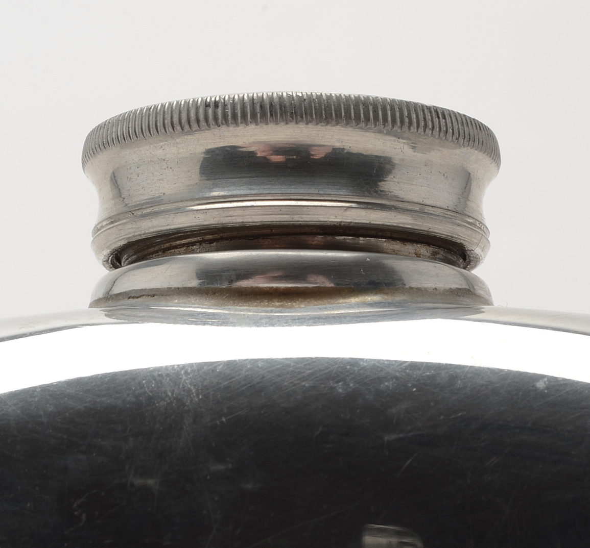 Vintage James Dixon & Sons Silver Plate Flask for Abercrombie & Fitch