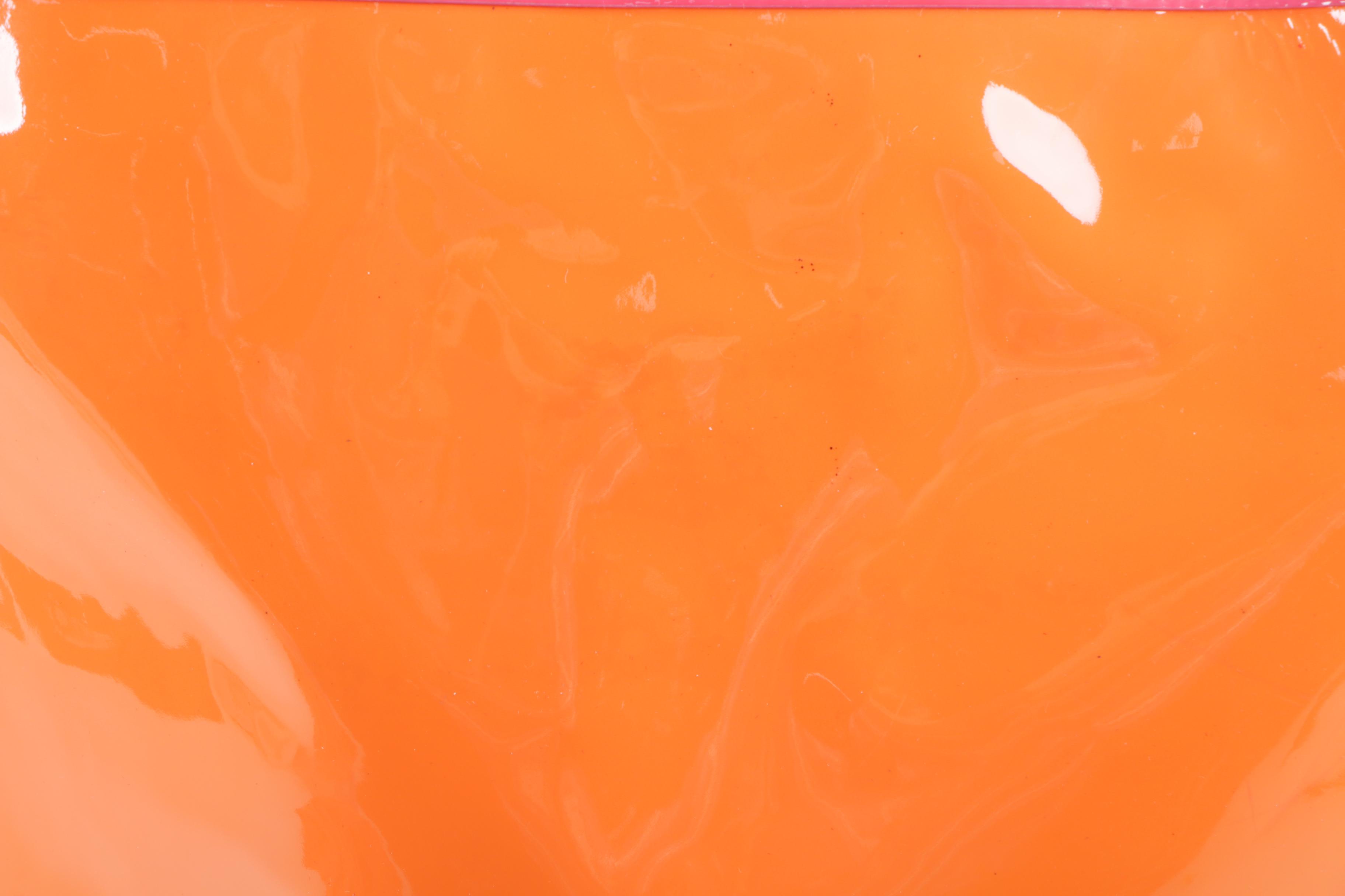 Tory Burch Orange and Pink Patent Leather Tote Bag