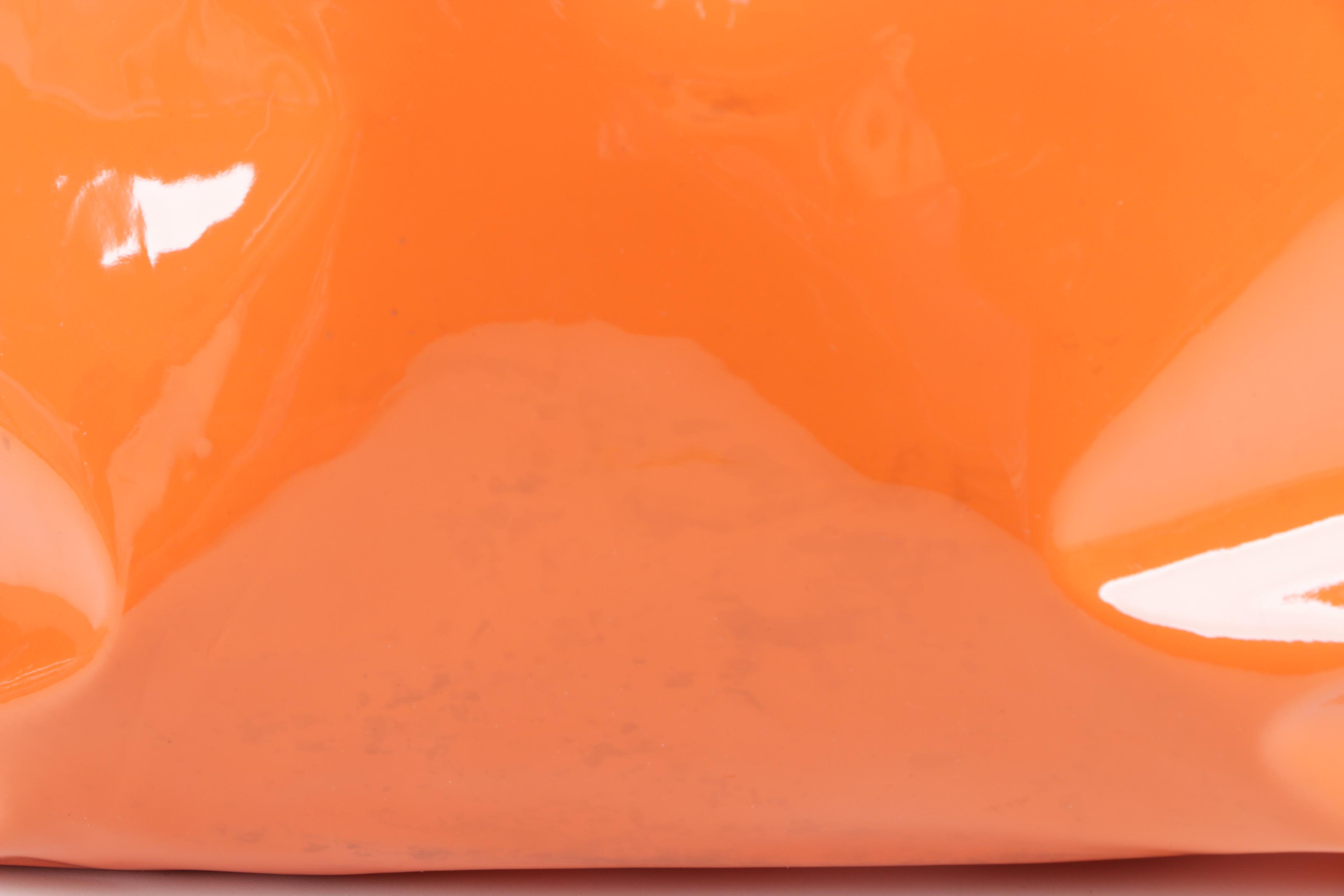 Tory Burch Orange and Pink Patent Leather Tote Bag