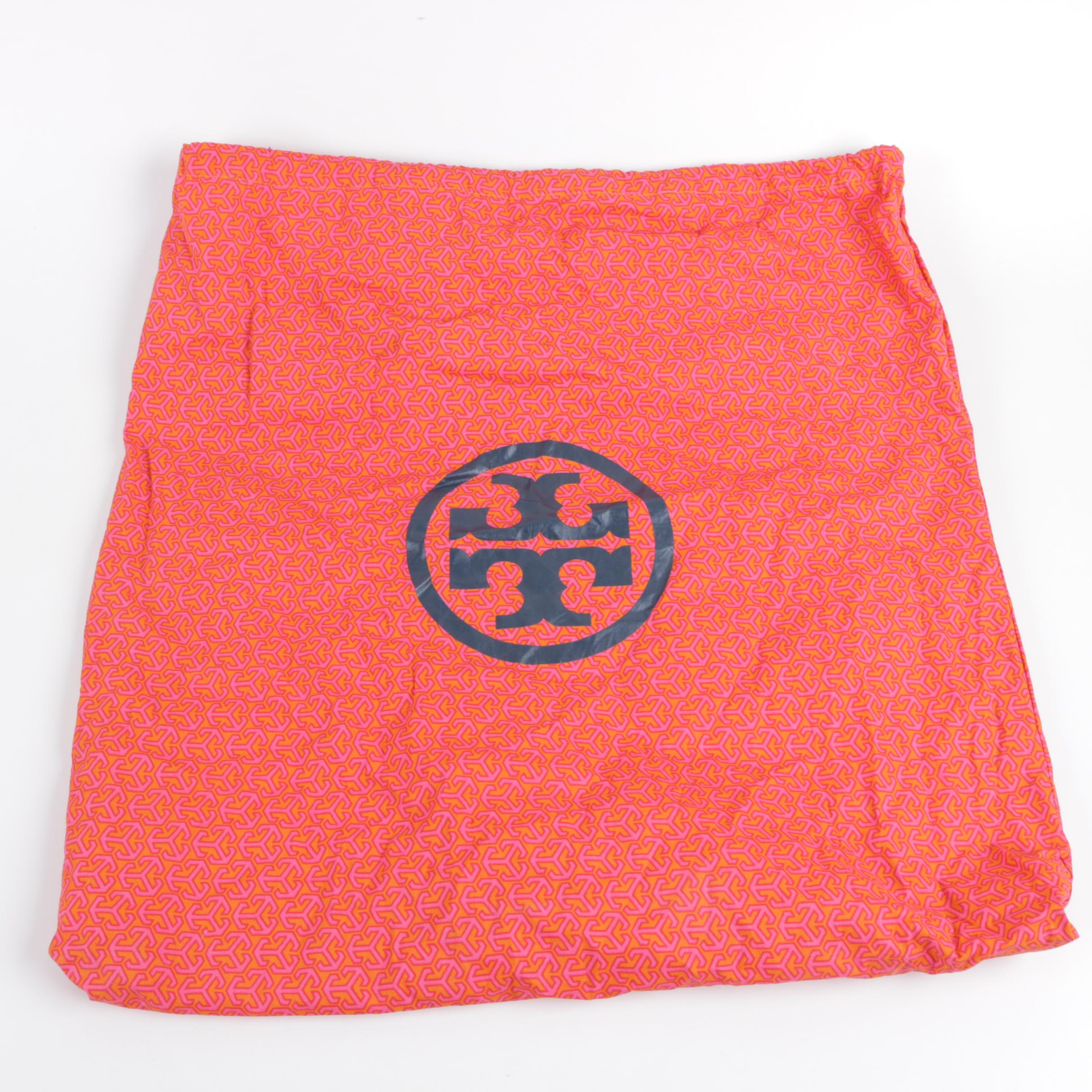 Tory Burch Orange and Pink Patent Leather Tote Bag