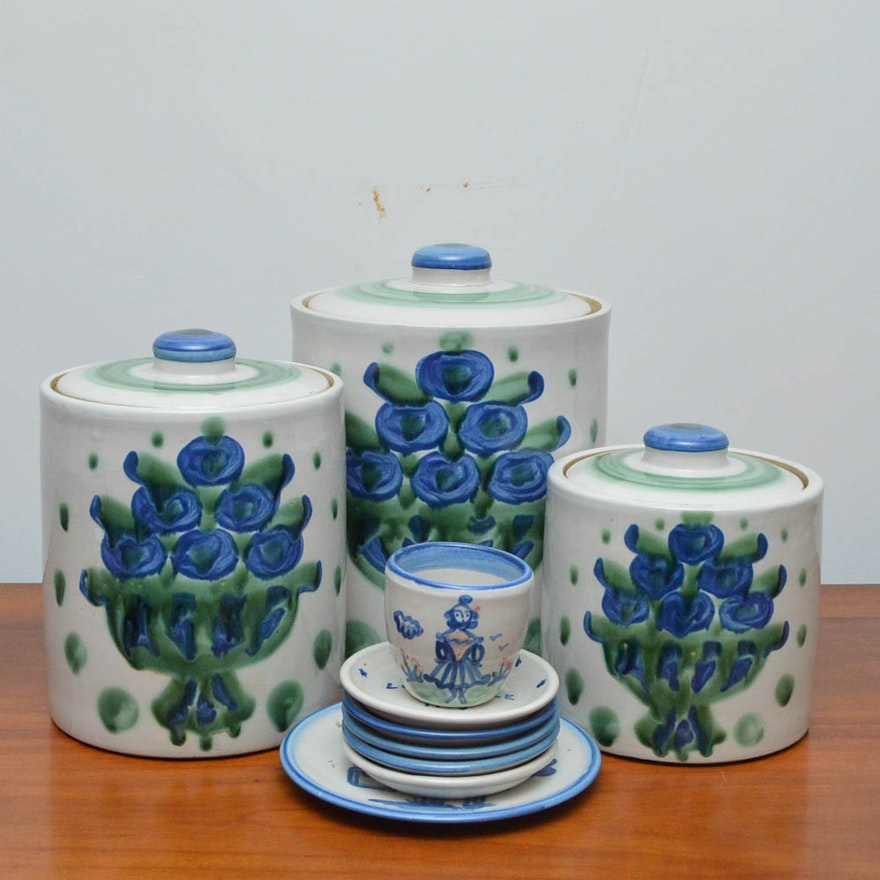 M.A Hadley Stoneware Canisters and Tableware