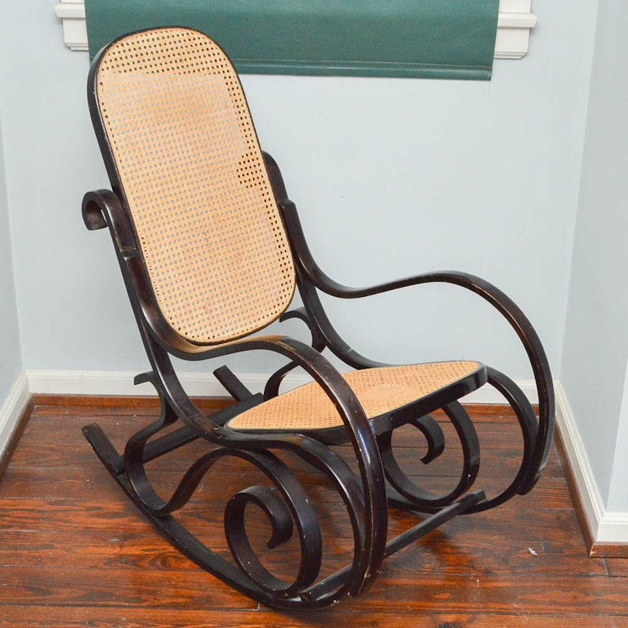 Thonet Style Bentwood and Cane Rocking Chair