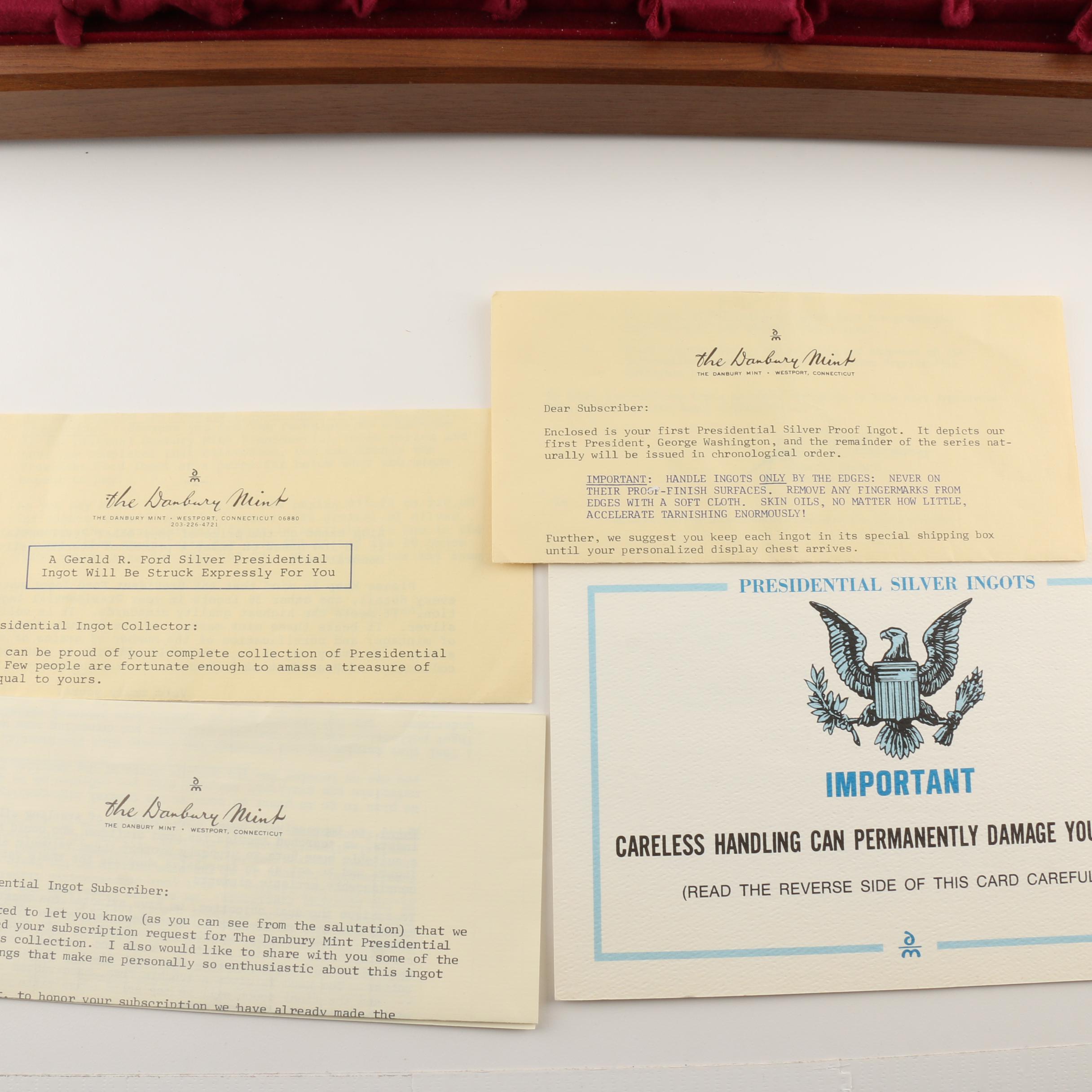 Danbury Mint U.S. Presidential Silver Ingots Collection