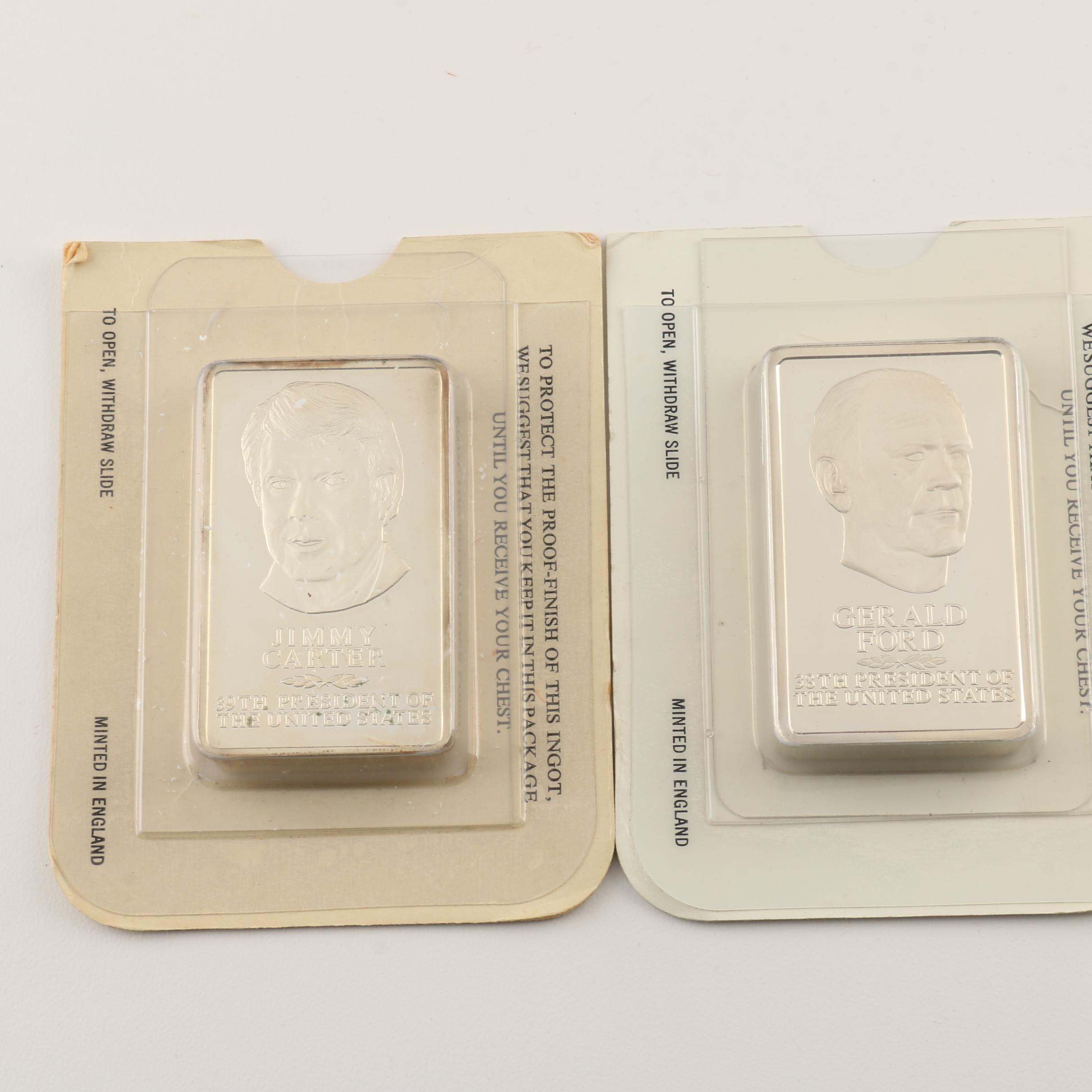 Danbury Mint U.S. Presidential Silver Ingots Collection