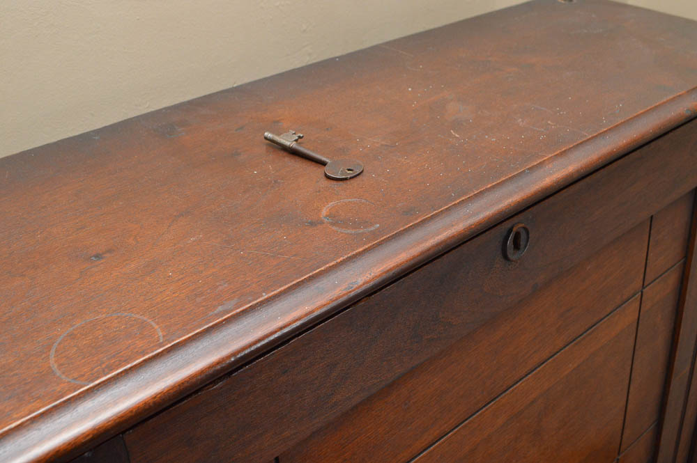 Antique Walnut "Plantation" Desk with Chair
